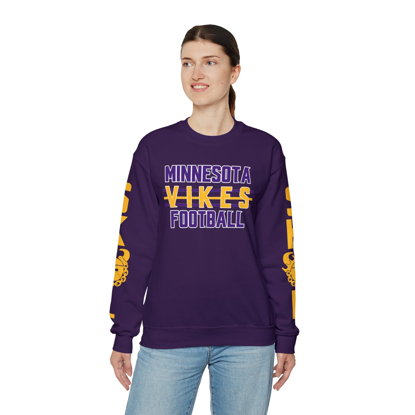 Unisex Heavy Blend™ Crewneck - Vikes Football + The Original (Sleeves)