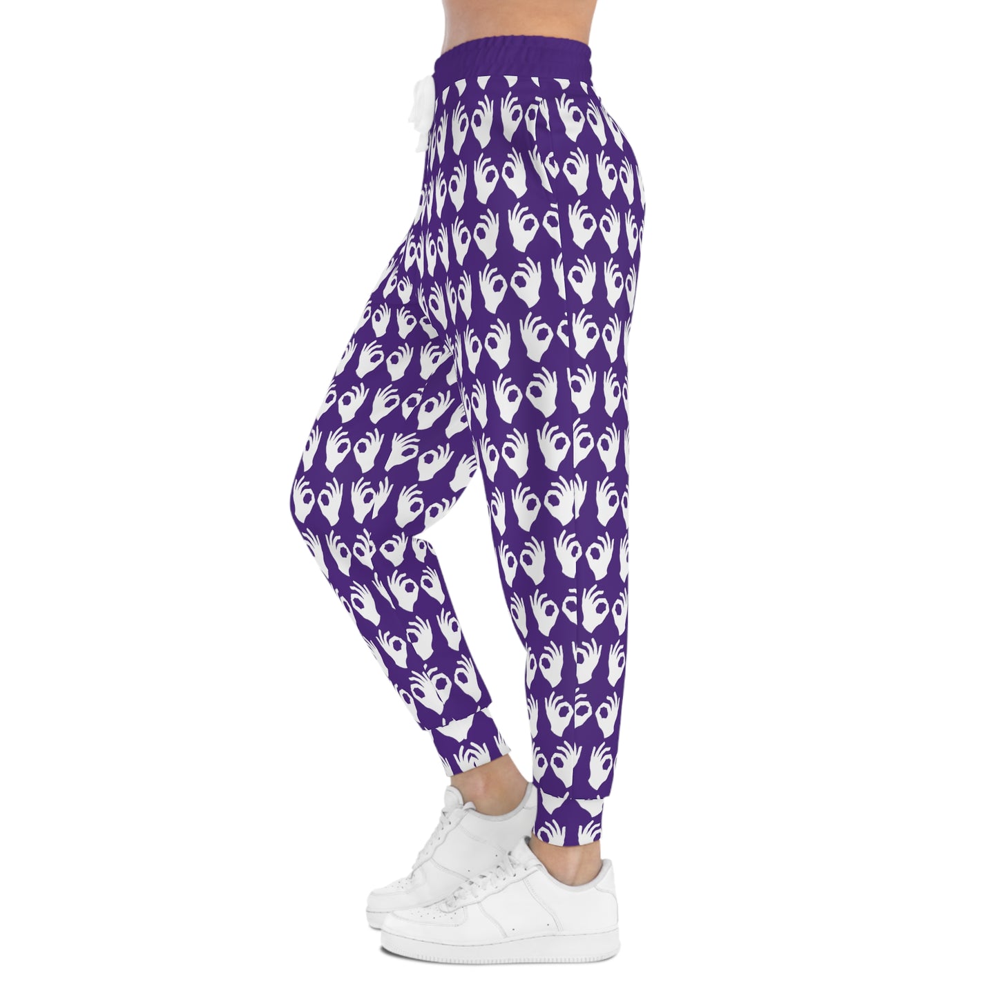 Unisex Athletic Joggers - Purple/White - Griddy