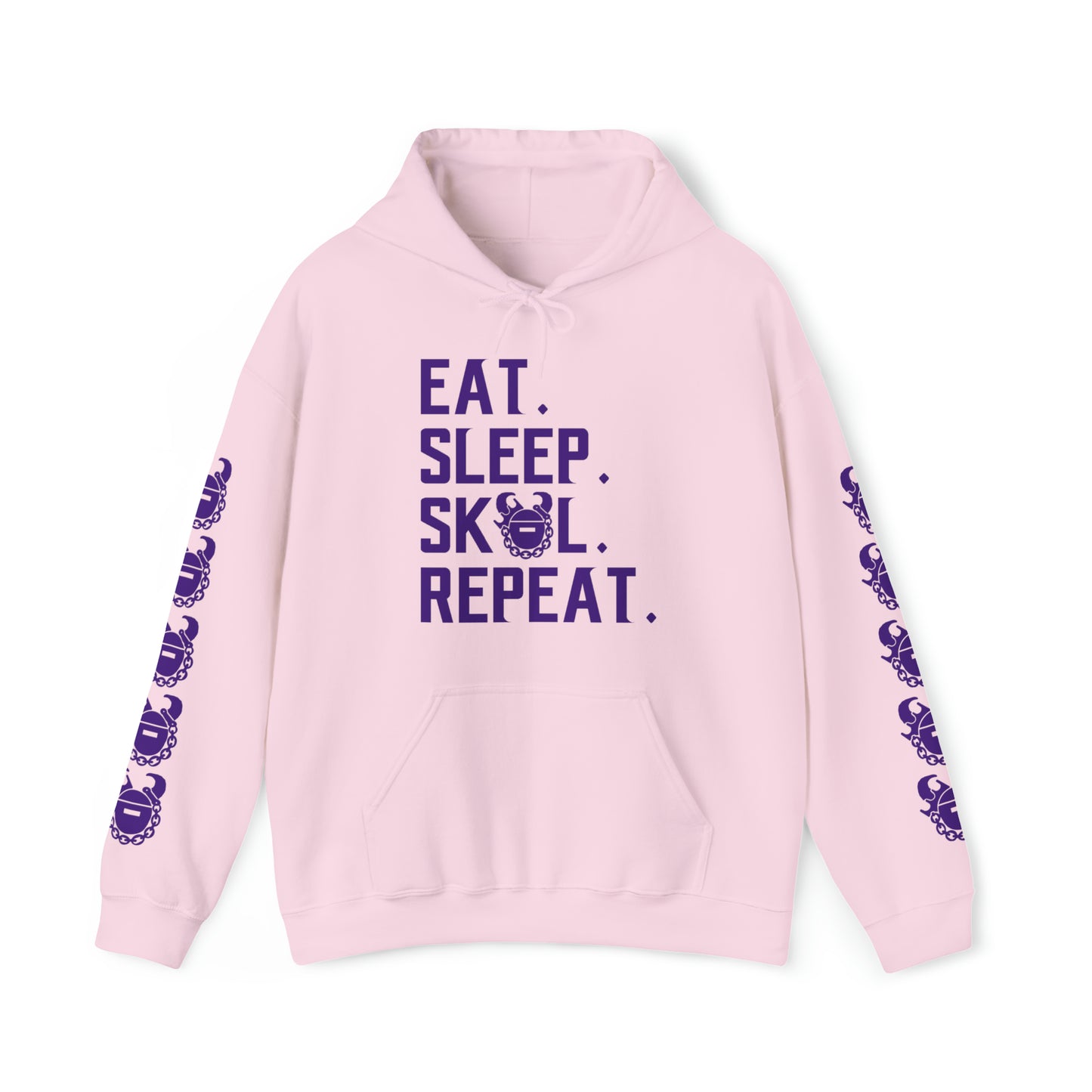 Unisex Heavy Blend™ Hooded Sweatshirt - Eat. Sleep. Repeat. + Game Day Helmet (Sleeves)