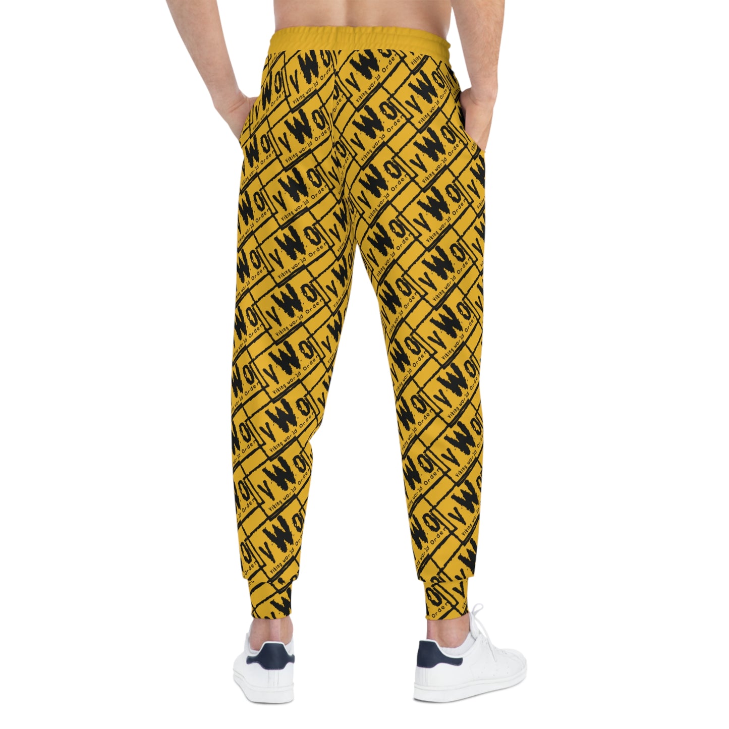 Unisex Athletic Joggers - Gold/Black - VWO (Framed)