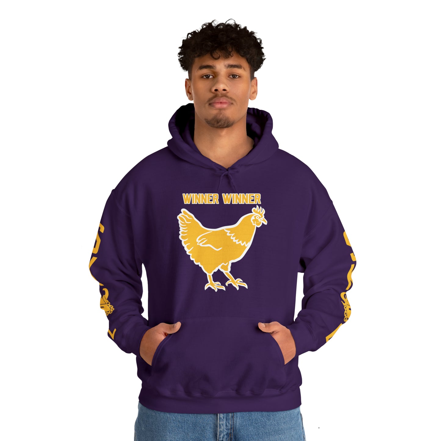Unisex Heavy Blend™ Hooded Sweatshirt - Winner Winner Chicken Dinner + Original (Sleeves)