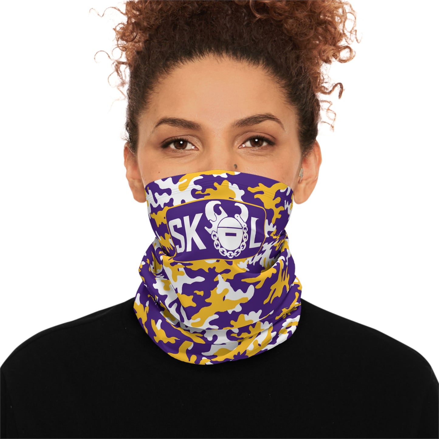 Winter Neck Gaiter With Drawstring - Camo