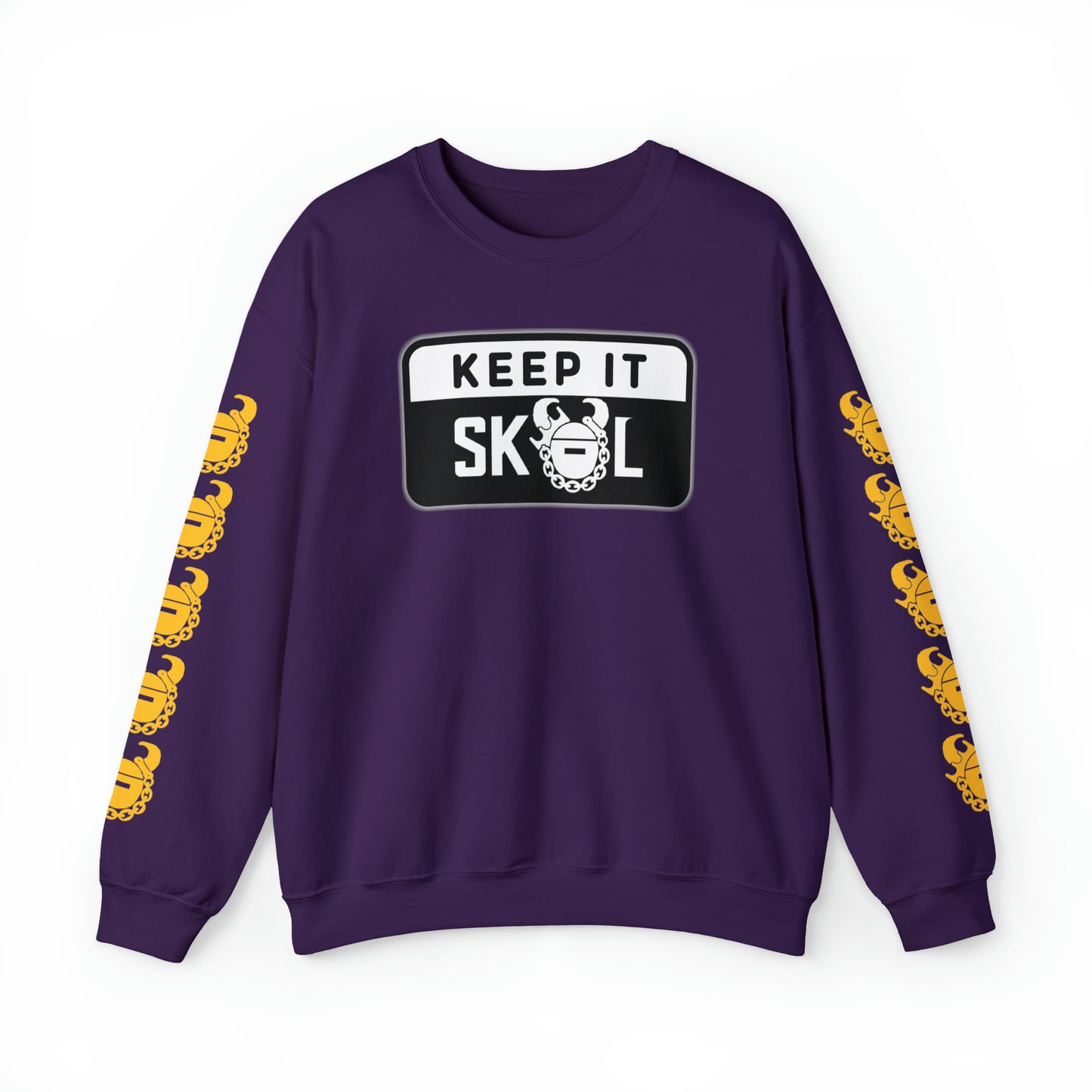 Unisex Heavy Blend™ Crewneck - Keep it Simple (Framed) + Game Day Helmet (Sleeves)