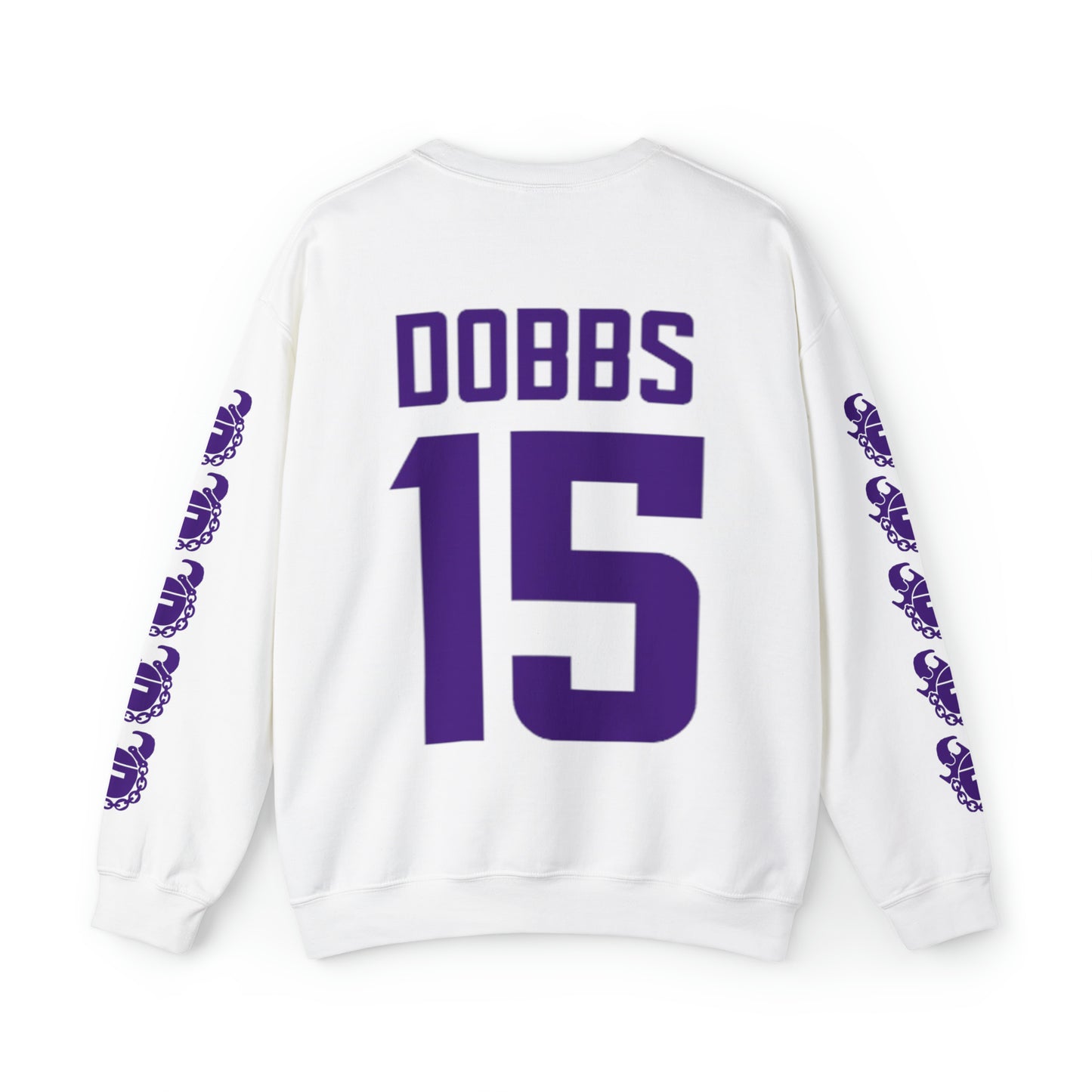 Unisex Heavy Blend™ Crewneck - Jersey #15 + Game Day Helmet (Sleeves)
