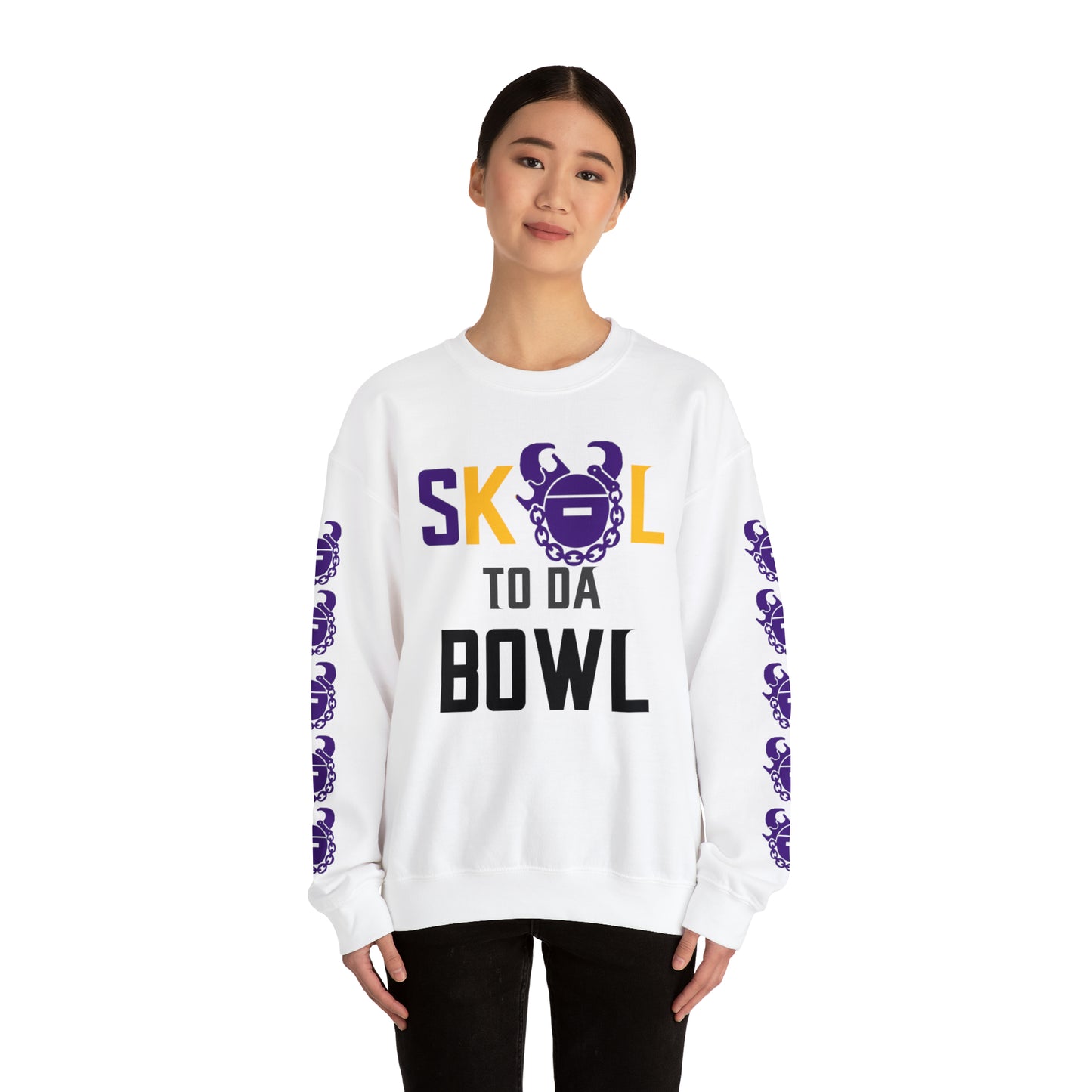Unisex Heavy Blend™ Crewneck - to da BOWL + Game Day Helmet (Sleeves)