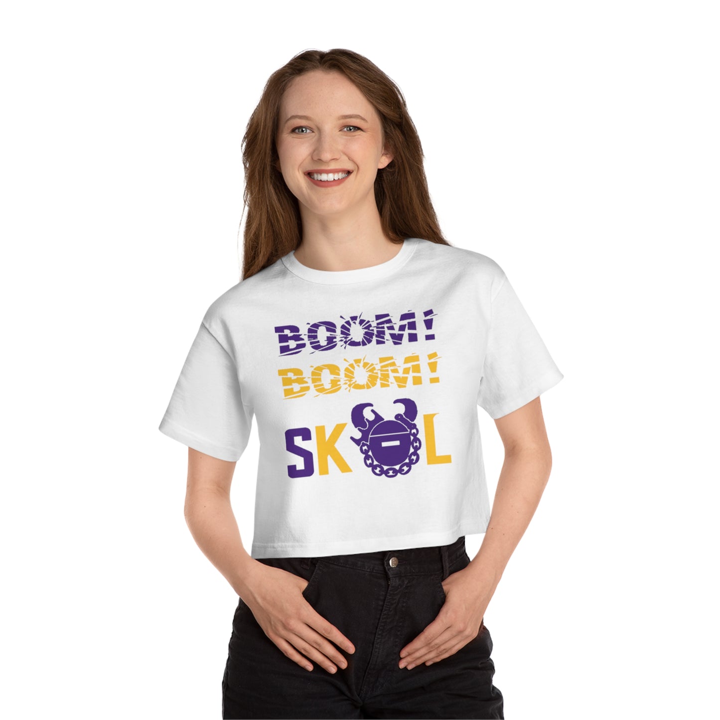Women's Champion Heritage Cropped Top - BOOM! BOOM!