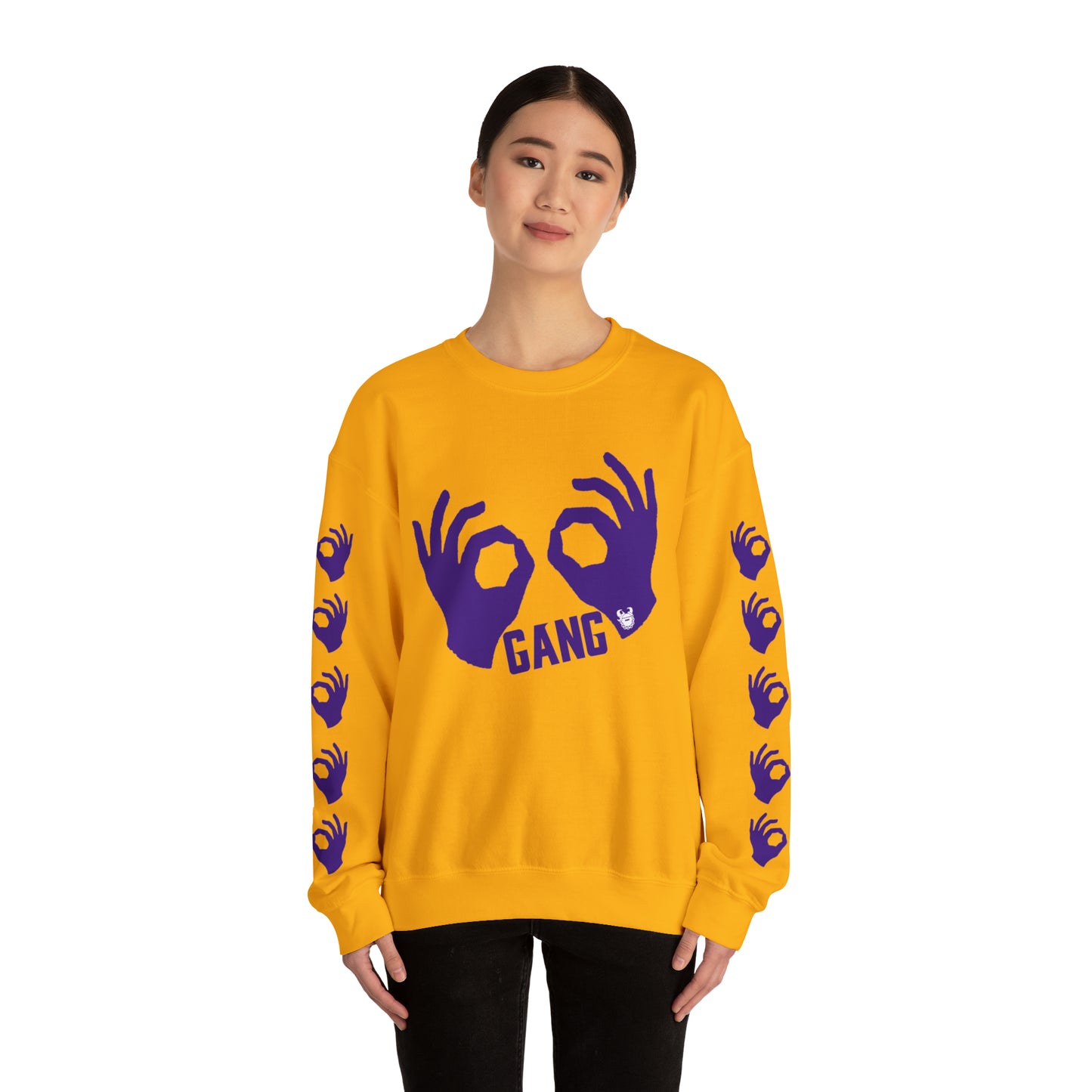 Unisex Heavy Blend™ Crewneck - Griddy Gang + Hands (Sleeves)