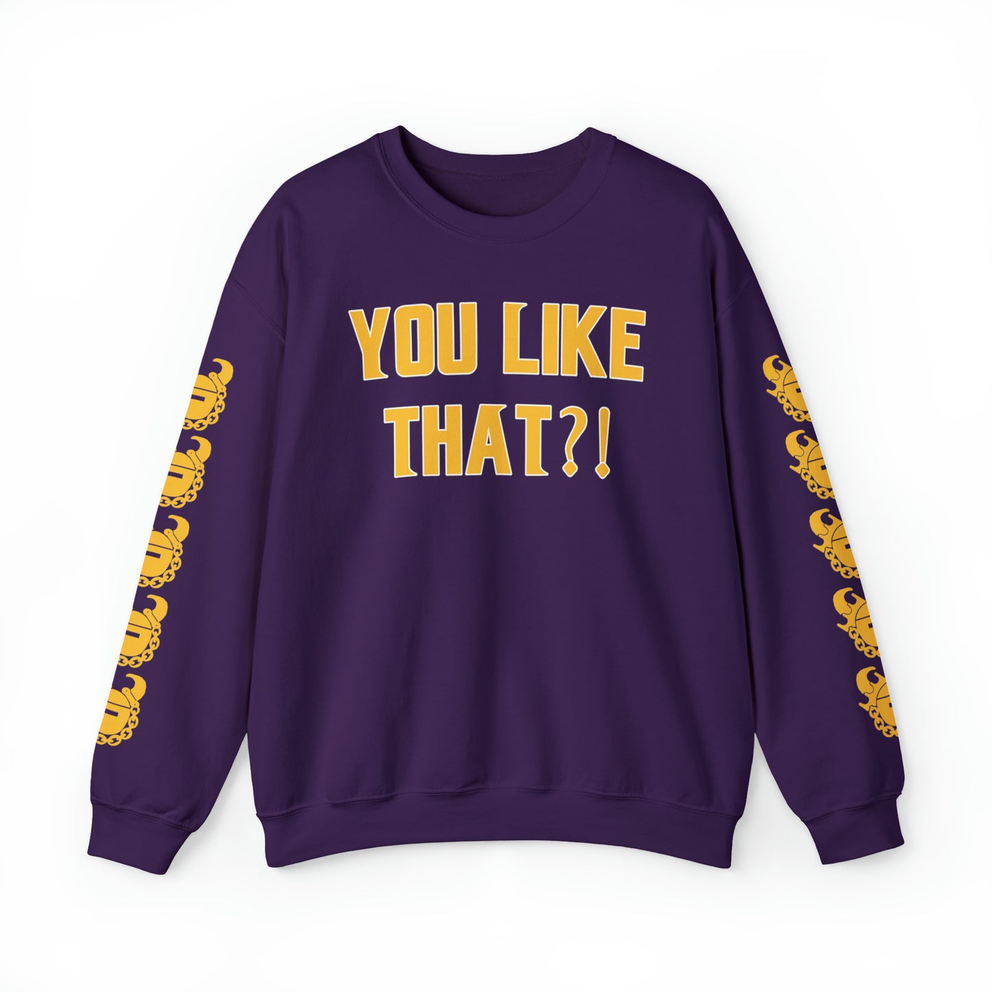 Unisex Heavy Blend™ Crewneck - YOU LIKE THAT?! + Game Day Helmet (Sleeves)