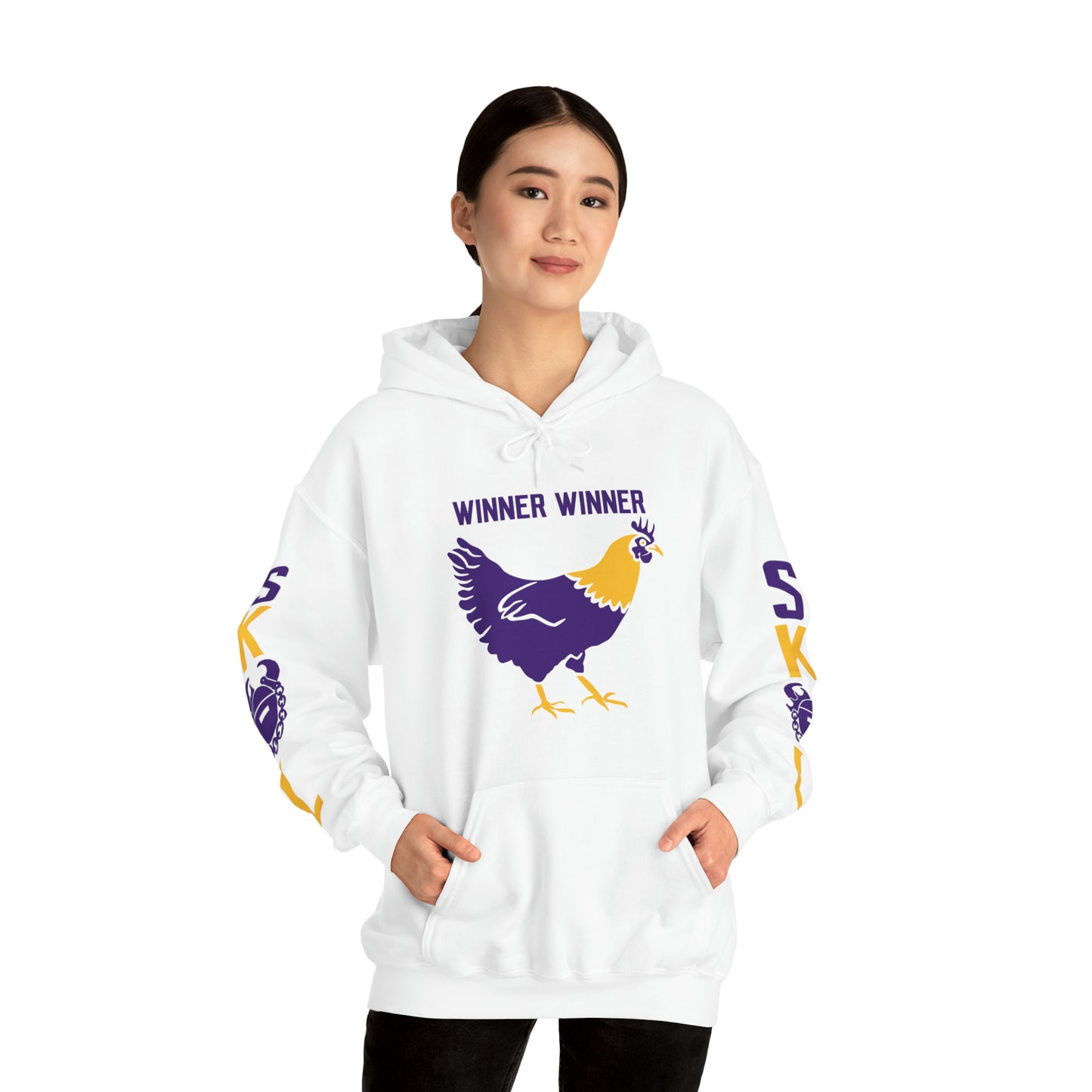 Unisex Heavy Blend™ Hooded Sweatshirt - Winner Winner Chicken Dinner + Original (Sleeves)