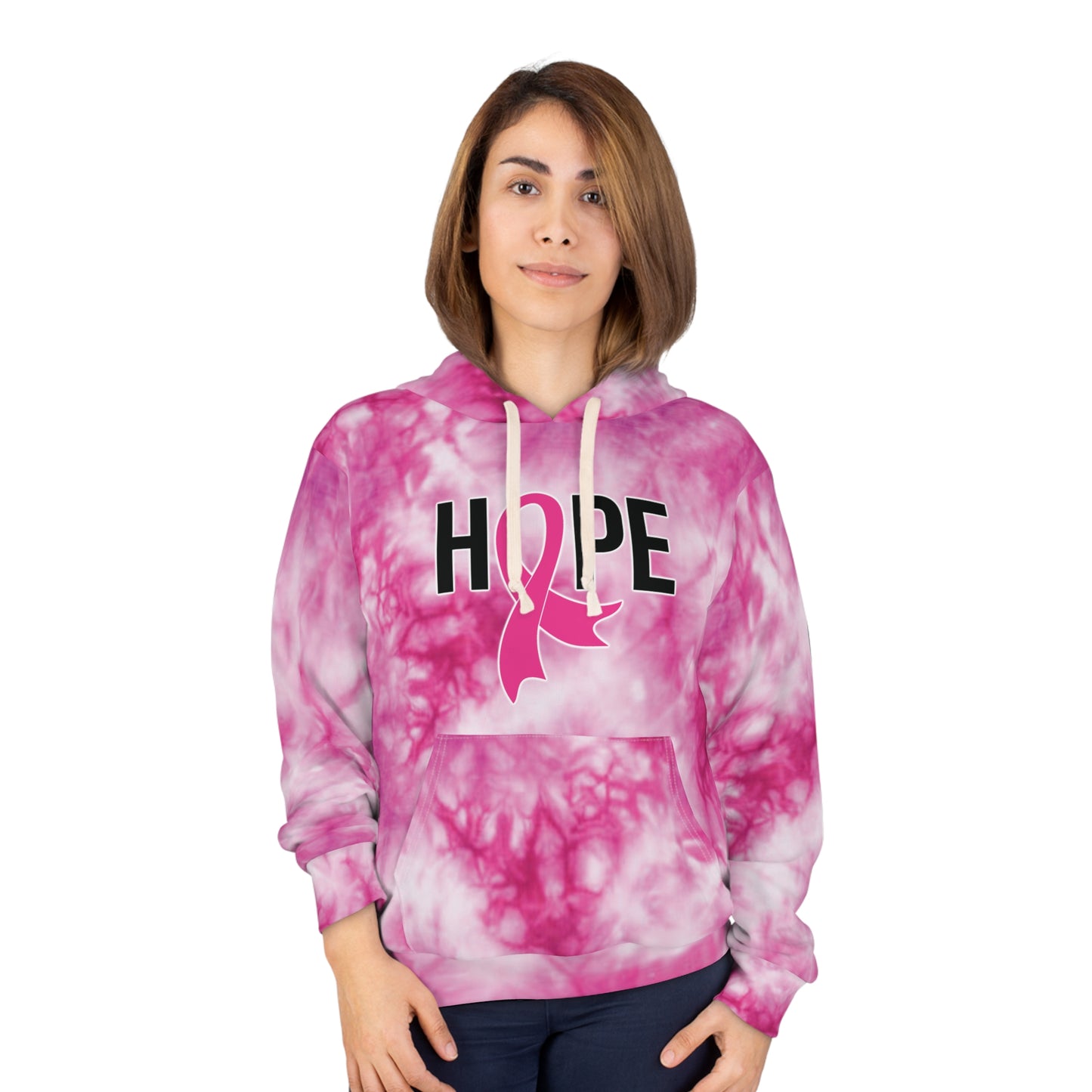 Unisex Pullover Hoodie - Pink Tie-Dye - Hope