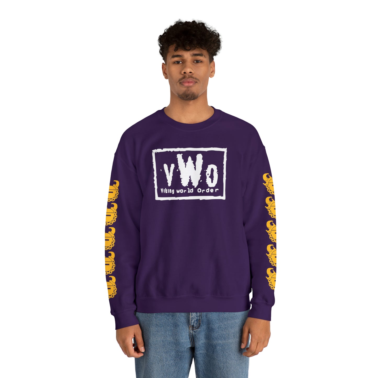 Unisex Heavy Blend™ Crewneck - VWO (Framed) + Game Day Helmet (Sleeves)