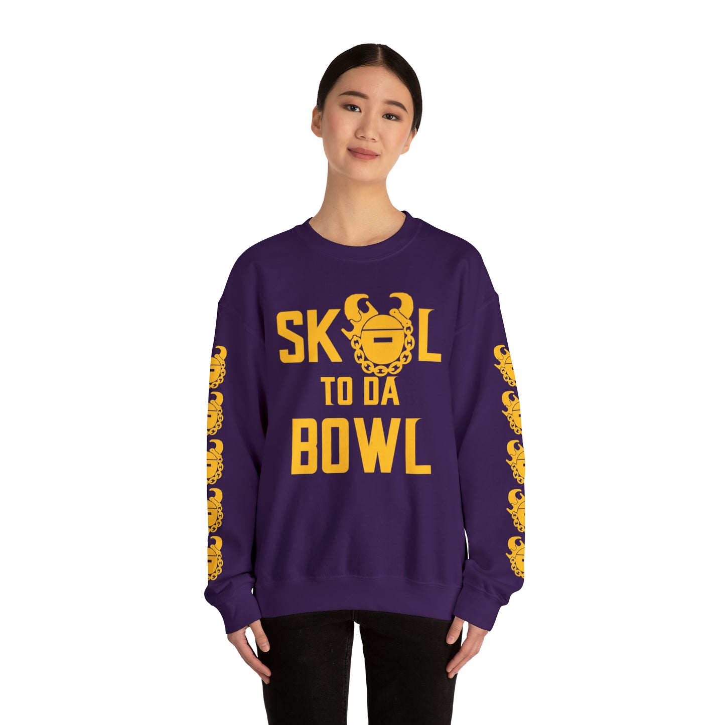 Unisex Heavy Blend™ Crewneck - to da BOWL + Game Day Helmet (Sleeves)