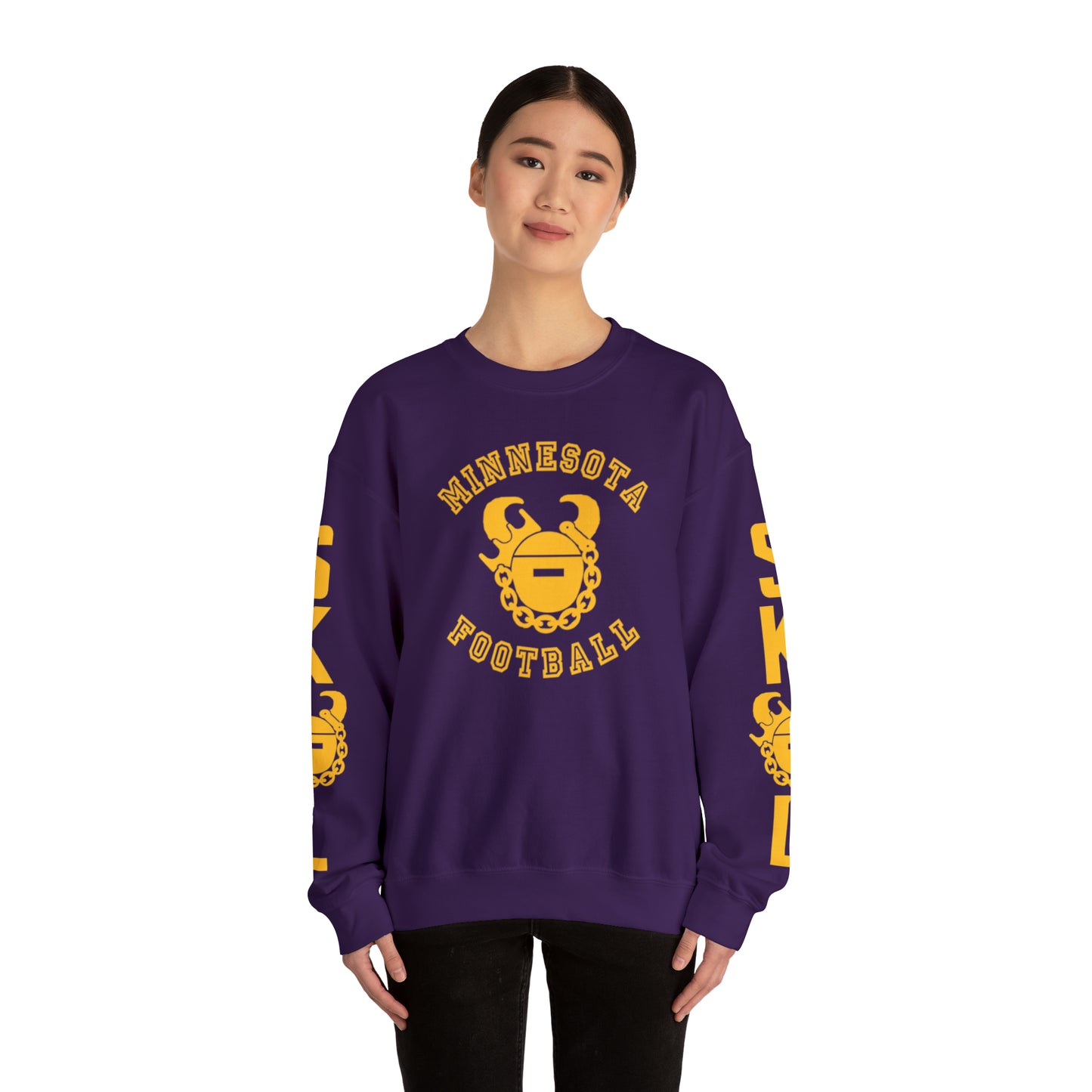 Unisex Heavy Blend™ Crewneck - Minnesota Football + Game Day Helmet (Sleeves)