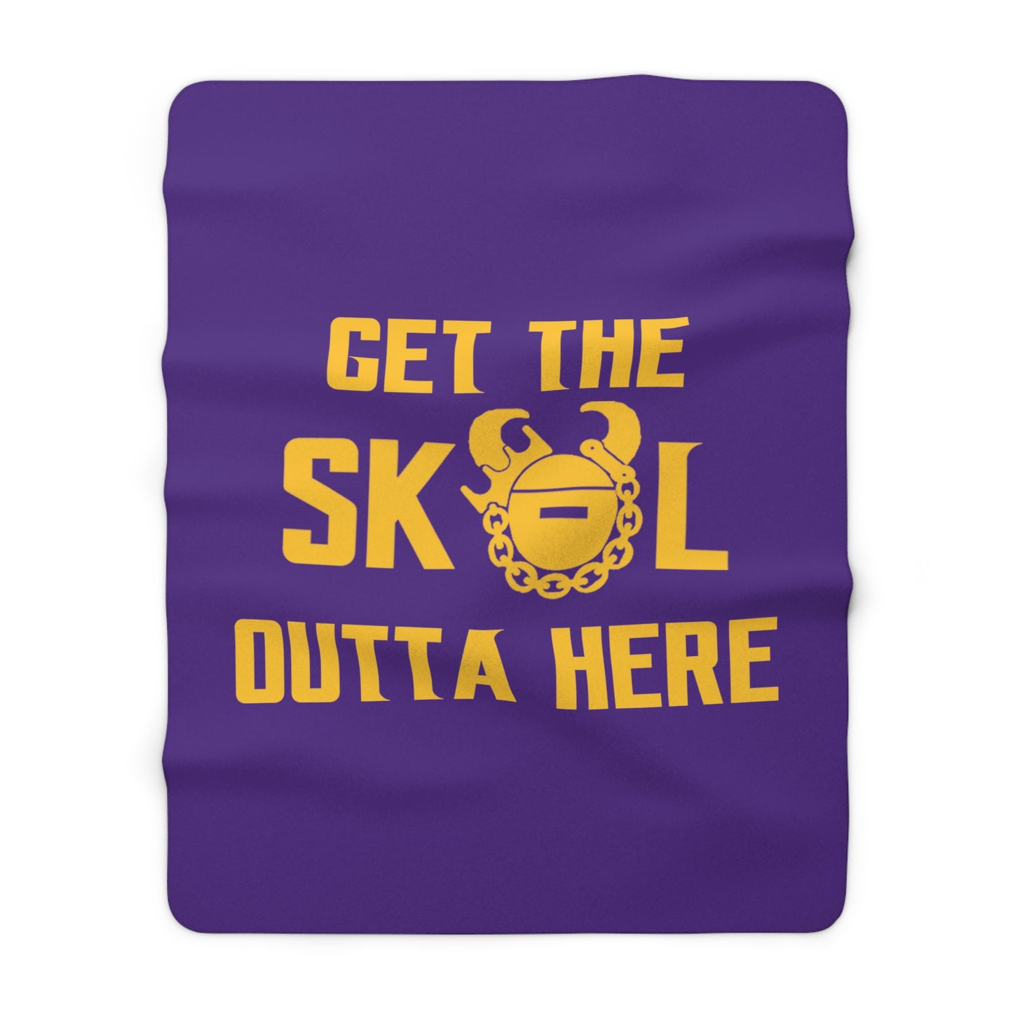 Sherpa Fleece Blanket - Purple/Gold - Get OUTTA Here
