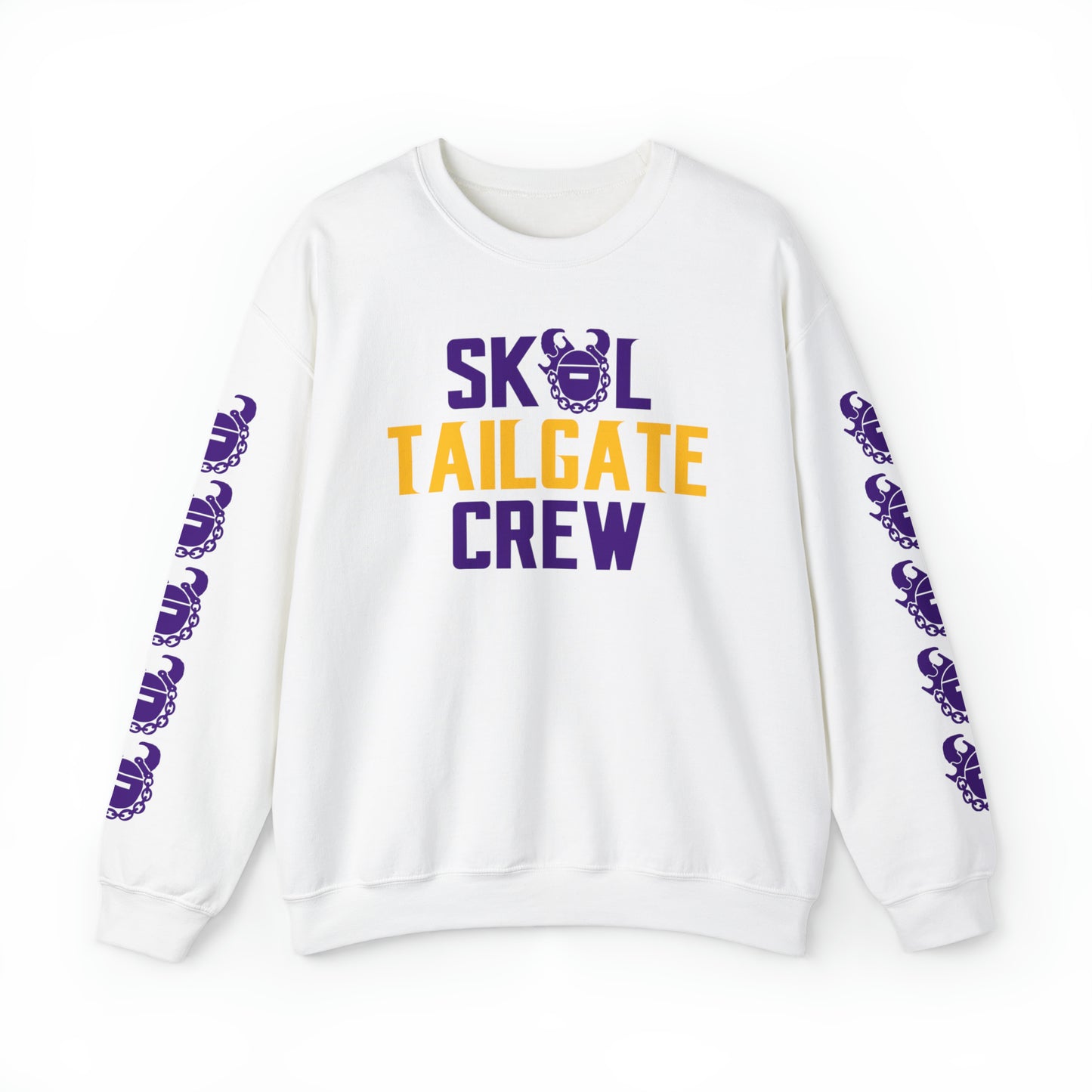 Unisex Heavy Blend™ Crewneck - Tailgate Crew + Game Day Helmet (Sleeves)