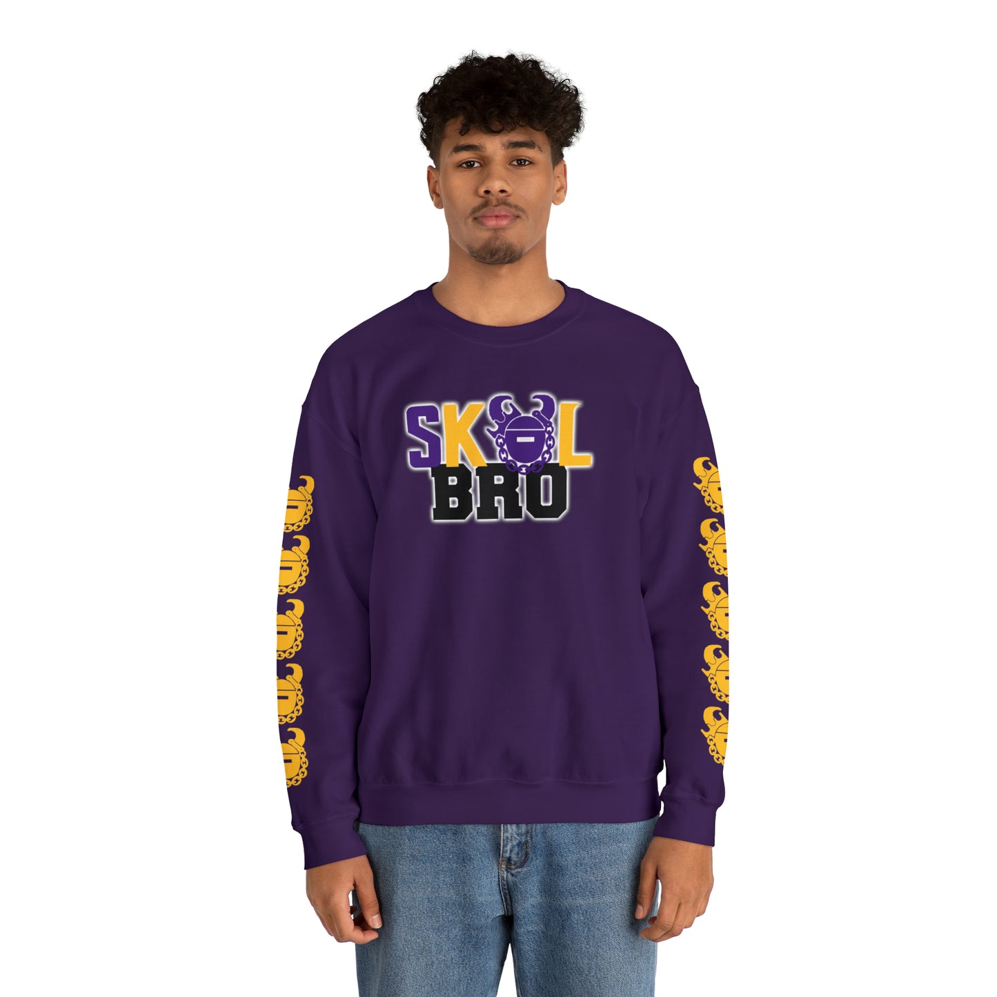 Unisex Heavy Blend™ Crewneck - BRO! + Game Day Helmet (Sleeves)