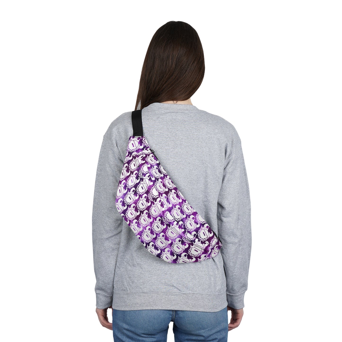Large Fanny Pack - Purple Tie-Dye/Helmets