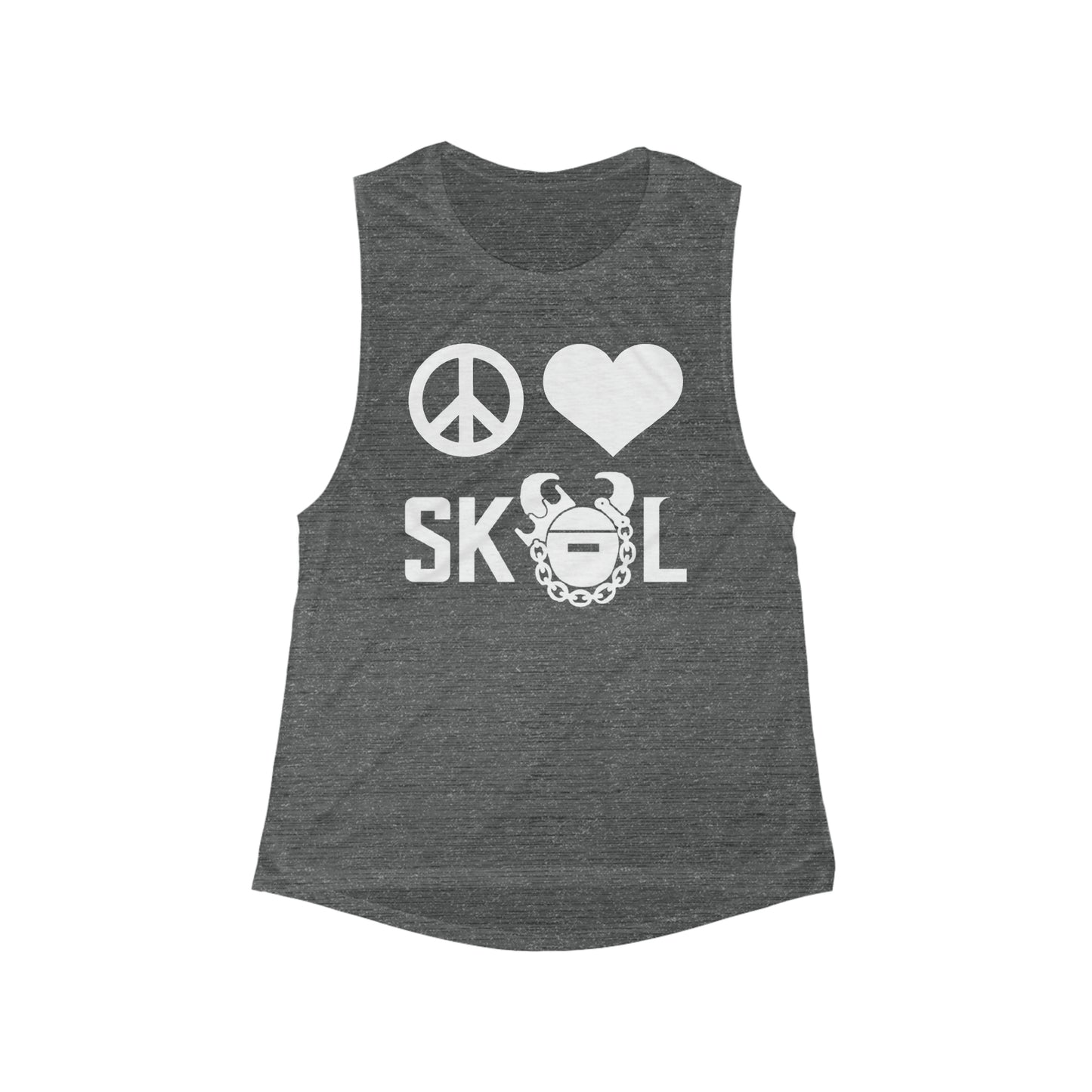 Women's Flowy Scoop Muscle Tank - Peace & Love