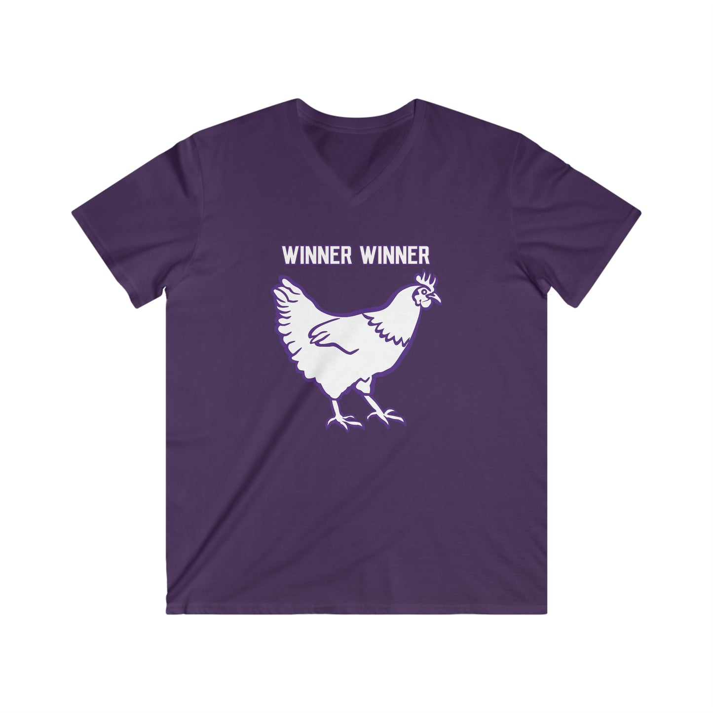 Men's Fitted V-Neck Short Sleeve - Winner Winner Chicken Dinner