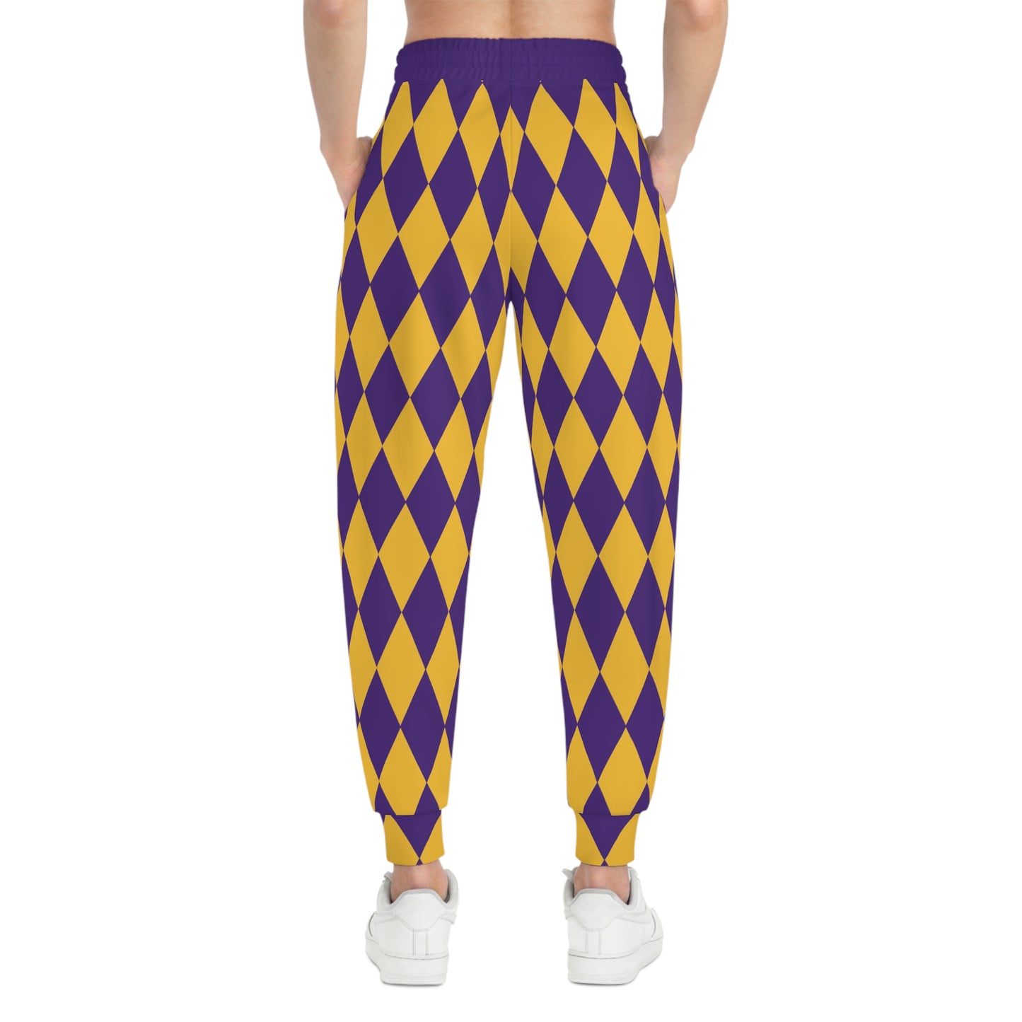 Unisex Athletic Joggers - Purple/Gold Diamonds