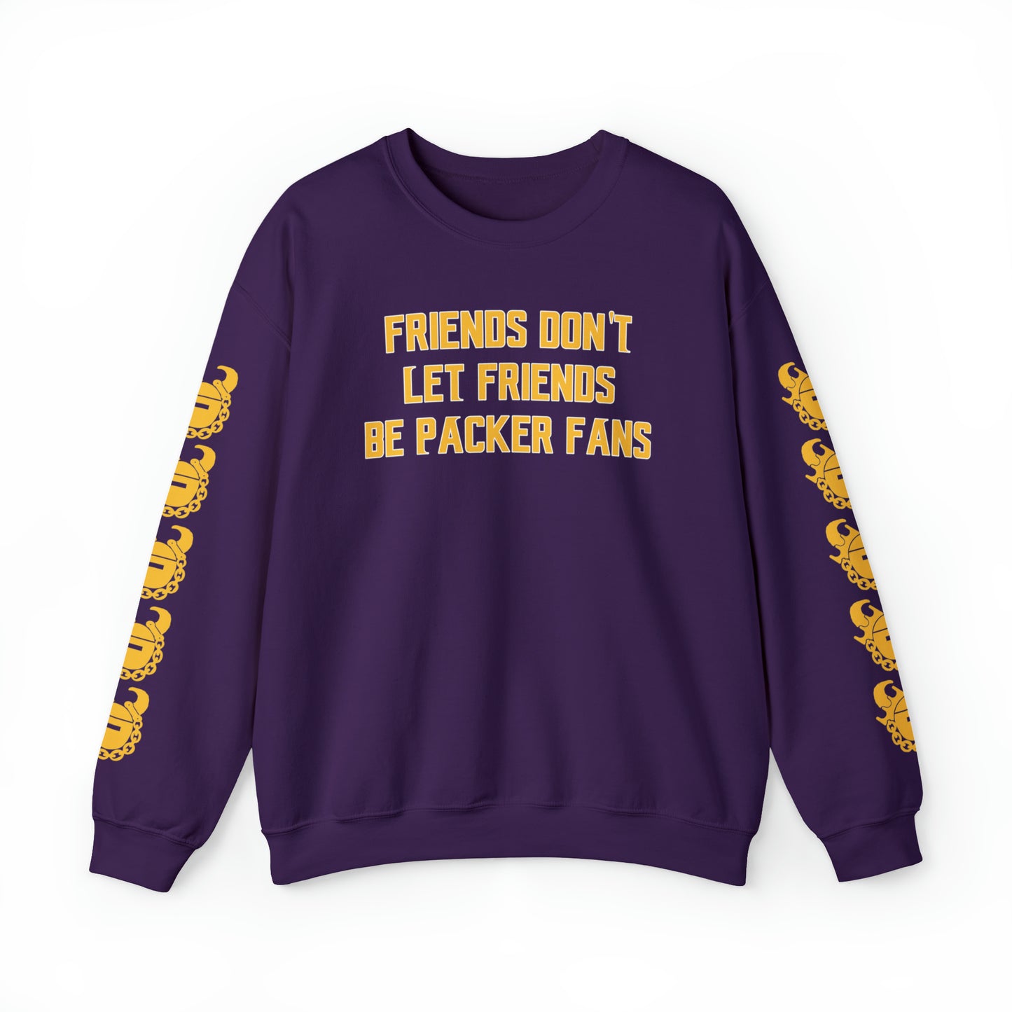 Unisex Heavy Blend™ Crewneck - Friends Don't Let Friends + Game Day Helmet (Sleeves)