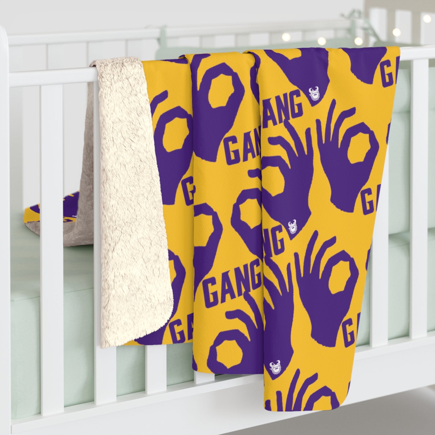 Sherpa Fleece Blanket - Gold/Purple - Griddy Gang