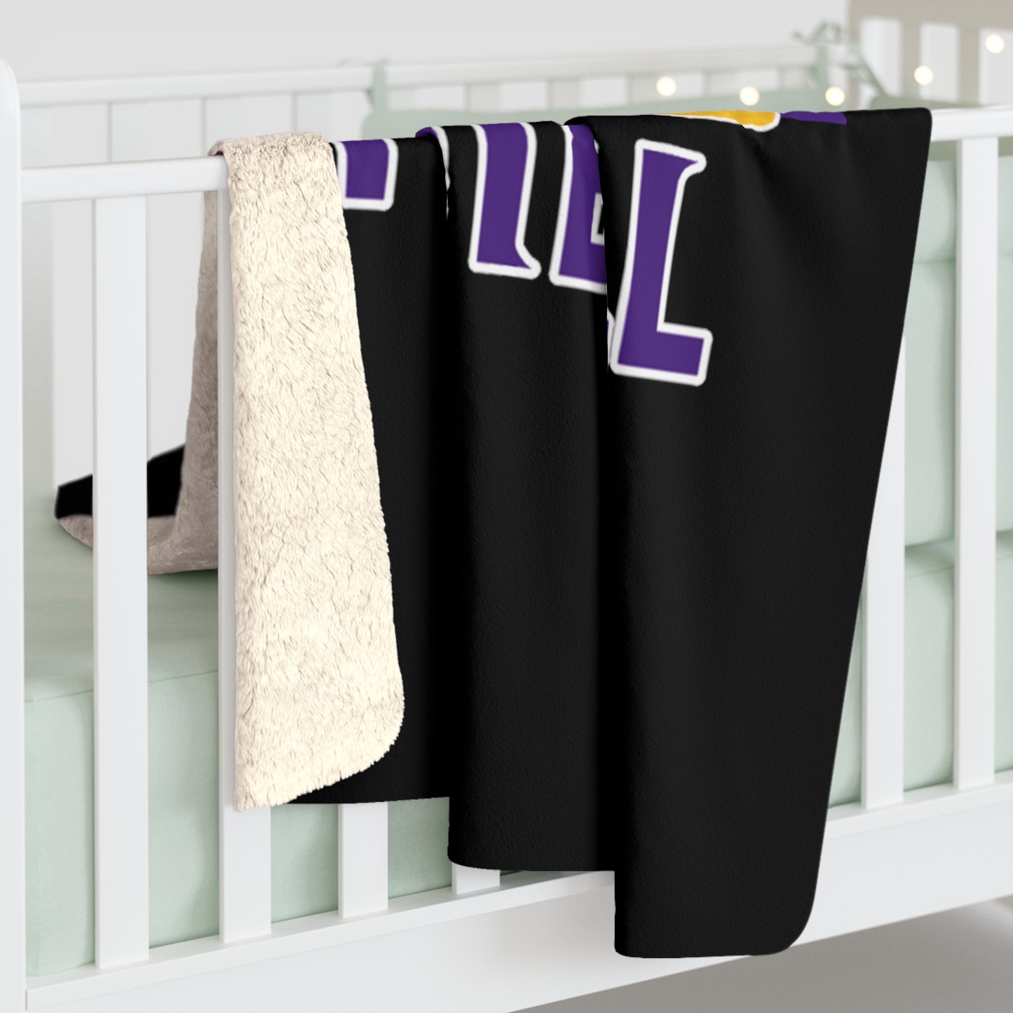 Sherpa Fleece Blanket - Black - Vikes Football