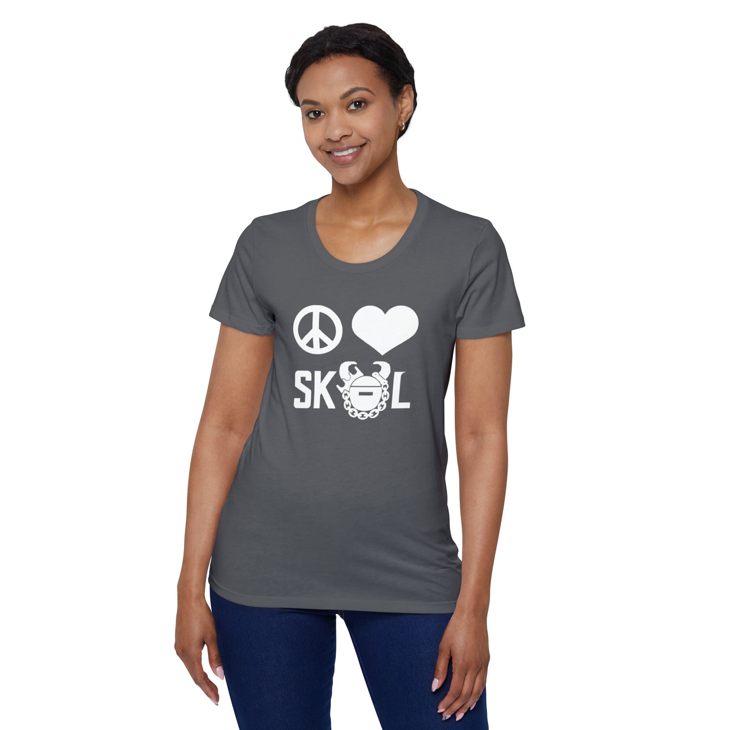 Women's Organic T - Peace & Love