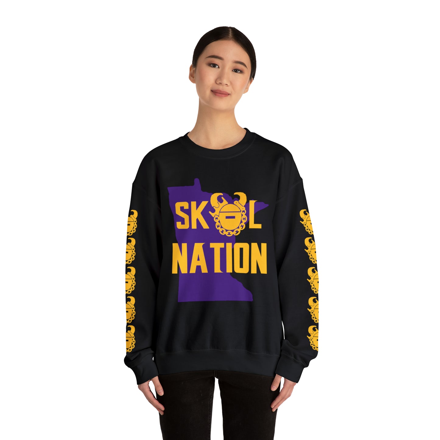Unisex Heavy Blend™ Crewneck - MN Nation + Game Day Helmet (Sleeves)