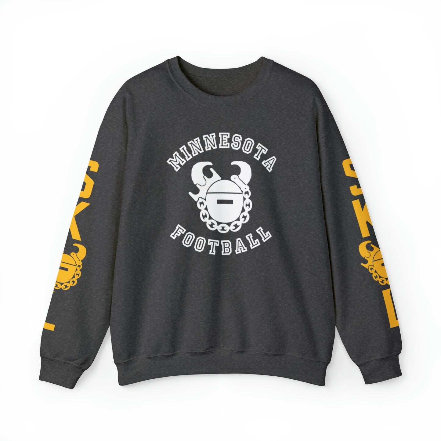 Unisex Heavy Blend™ Crewneck - Minnesota Football + Game Day Helmet (Sleeves)