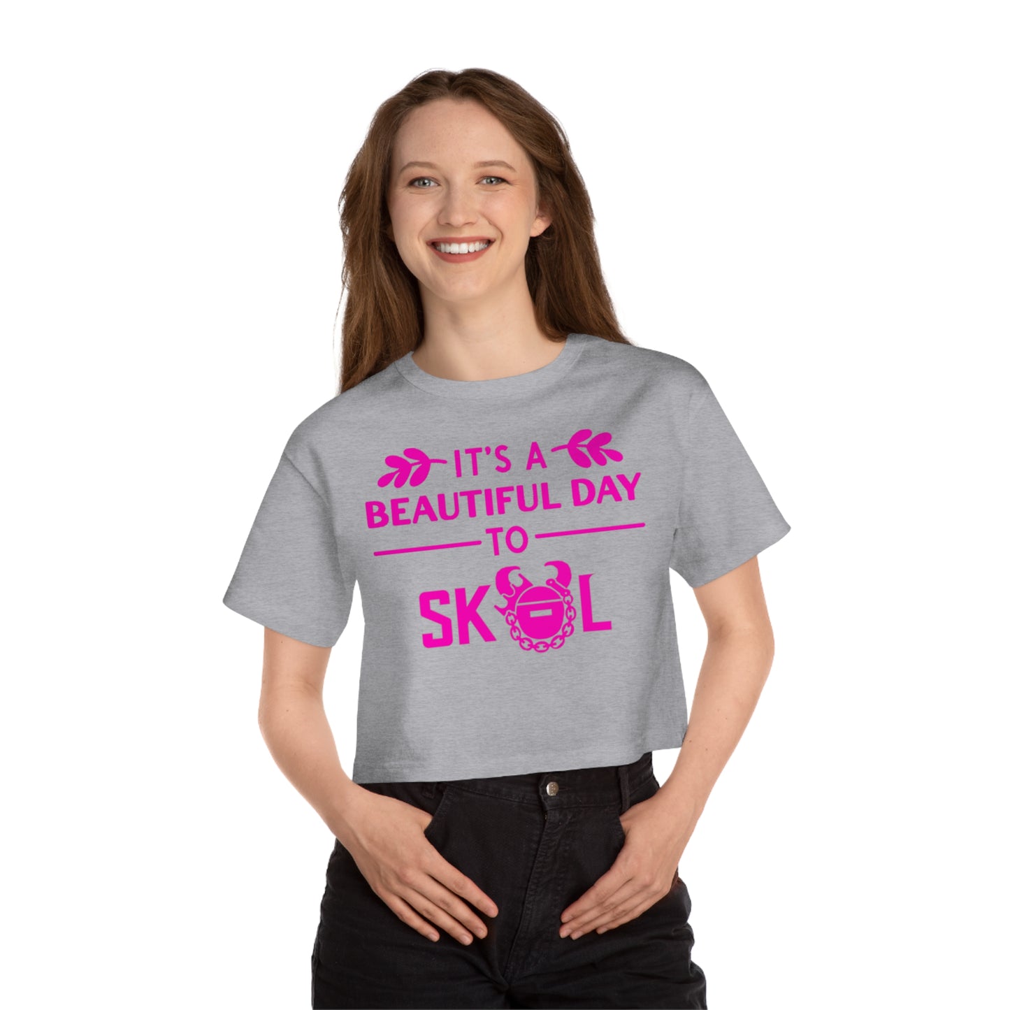 Women's Champion Heritage Cropped Top - It's a Beautiful Day!