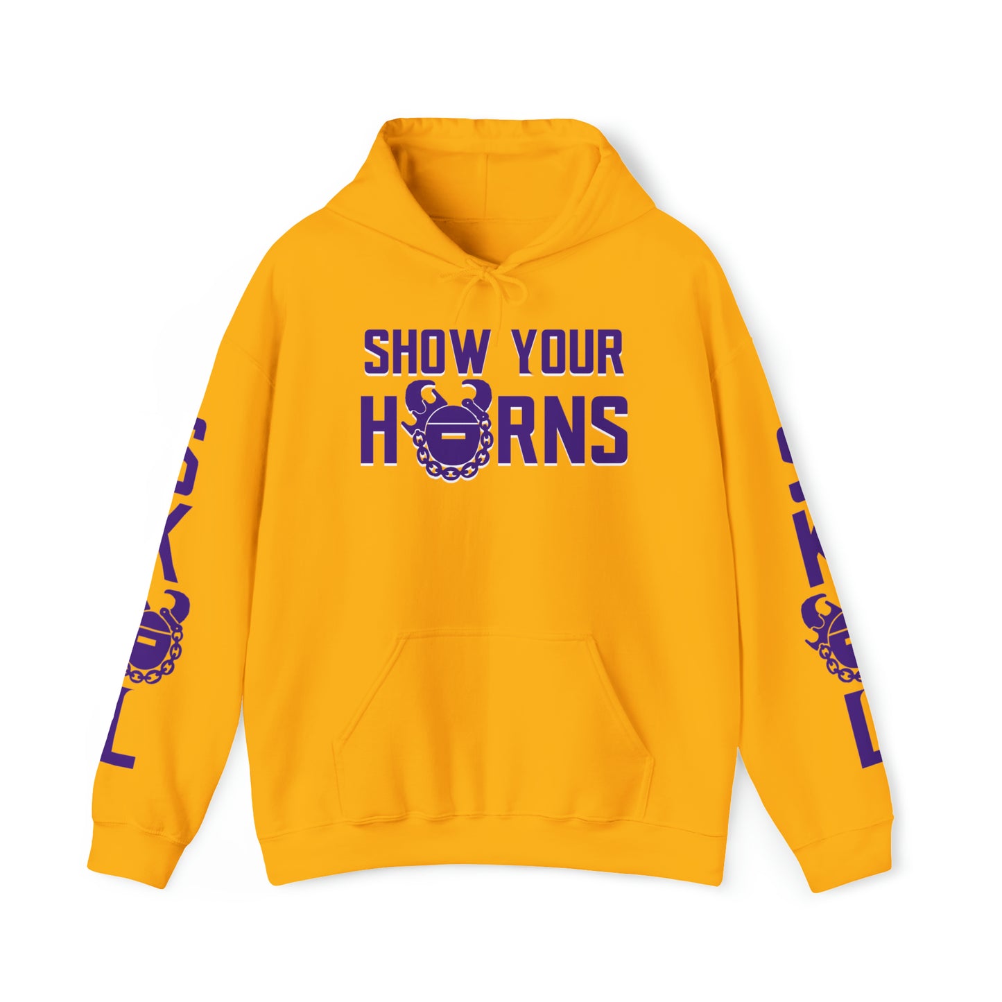 Unisex Heavy Blend™ Hooded Sweatshirt - Show Your Horns + Original (Sleeves)
