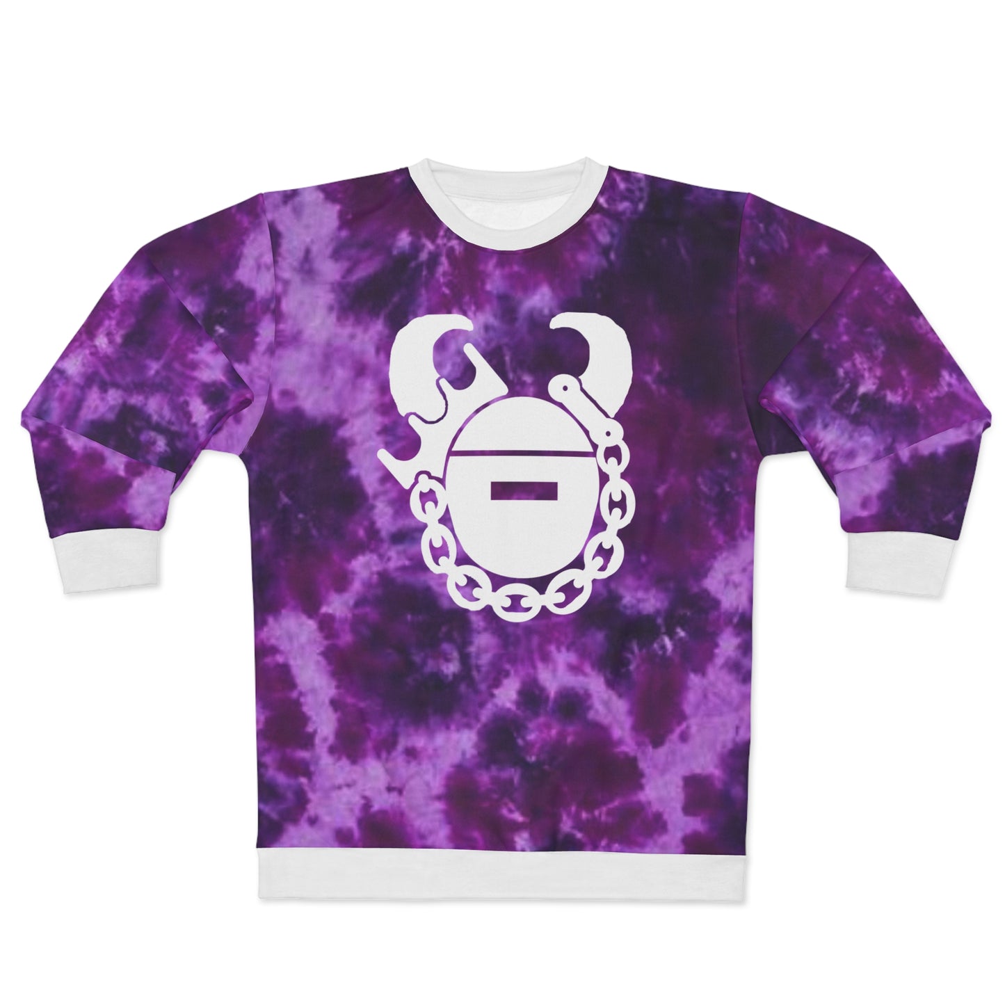 Unisex Crewneck - Purple Tie-Dye - Game Day Helmet
