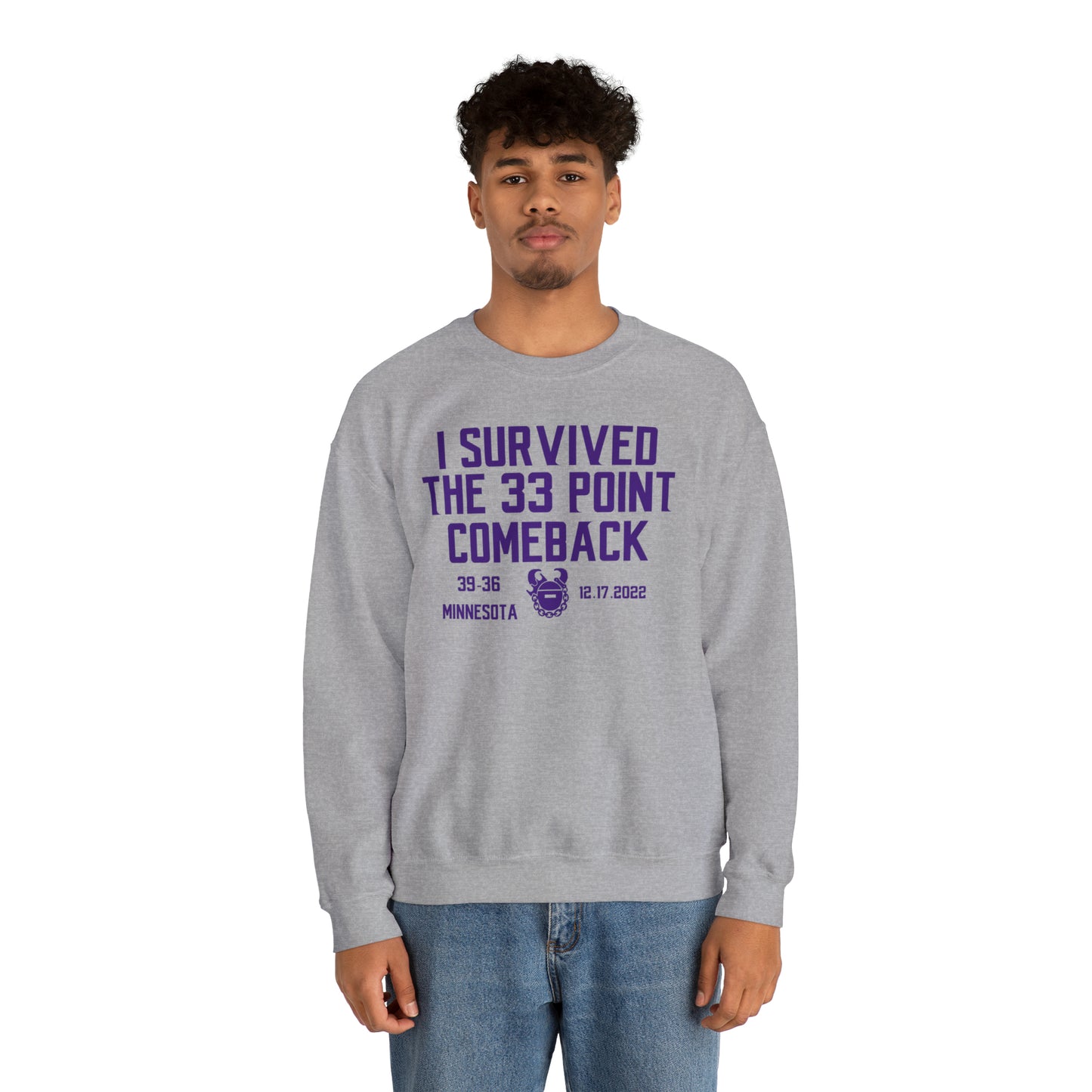 Unisex Heavy Blend™ Crewneck - Survived the 33 Point Comeback