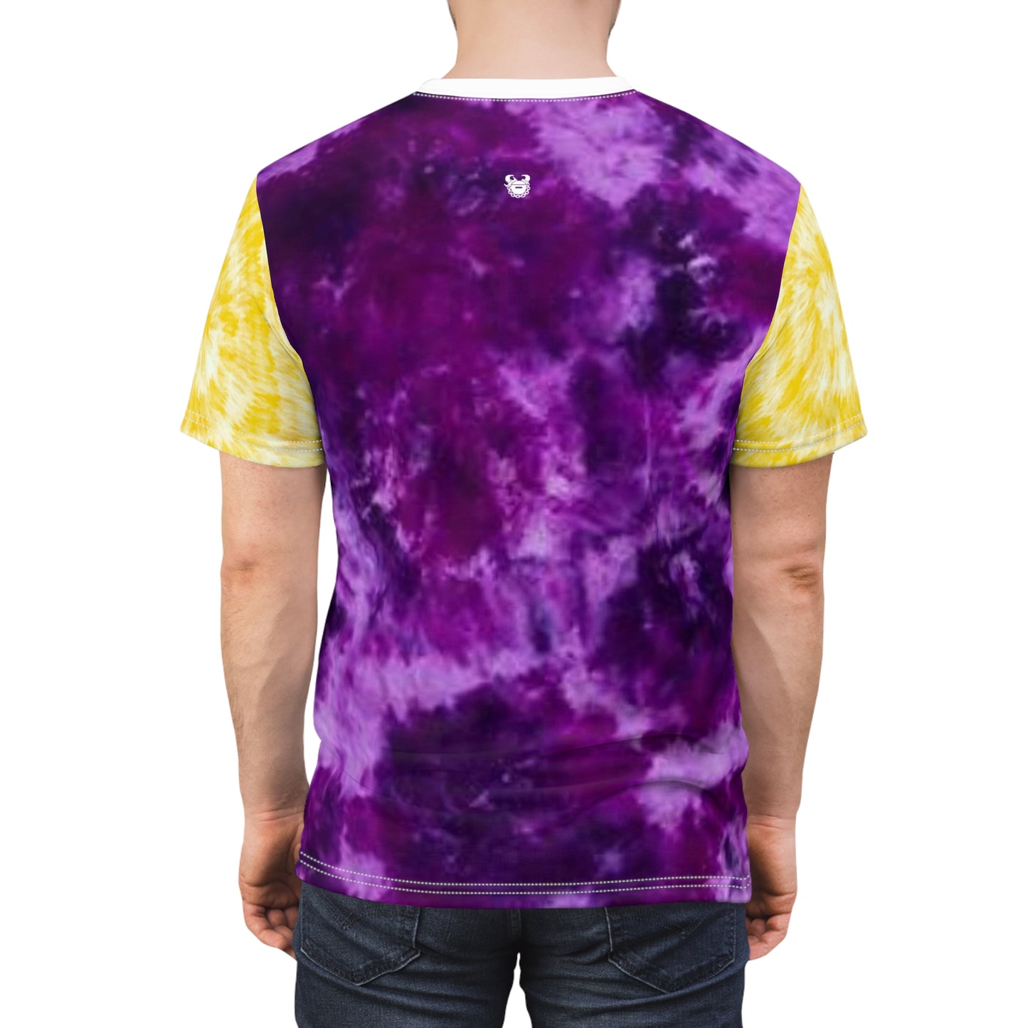 Unisex Cut & Sew Tee - Purple/Gold Tie-Dye - Show Your Horns