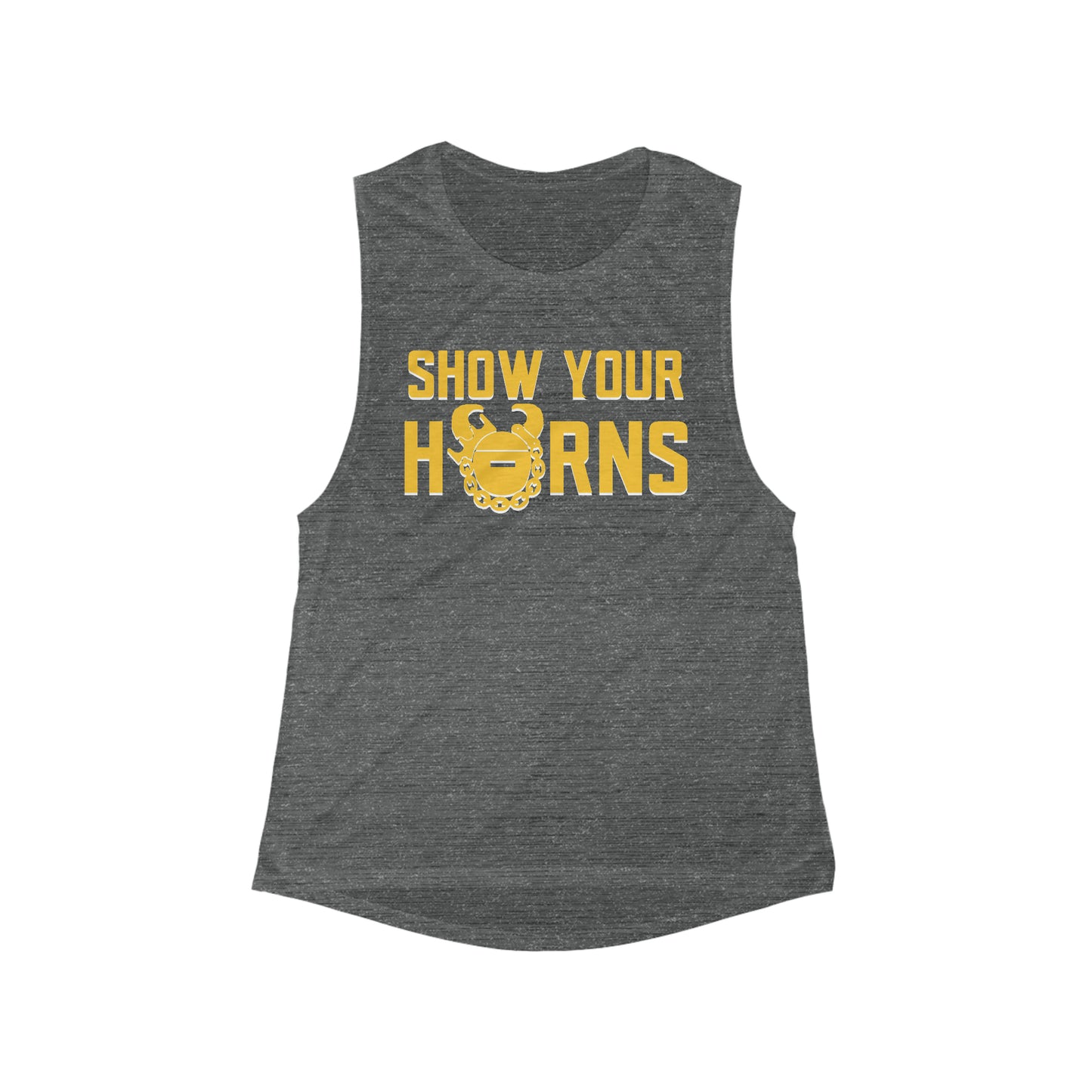 Women's Flowy Scoop Muscle Tank - Show Your Horns