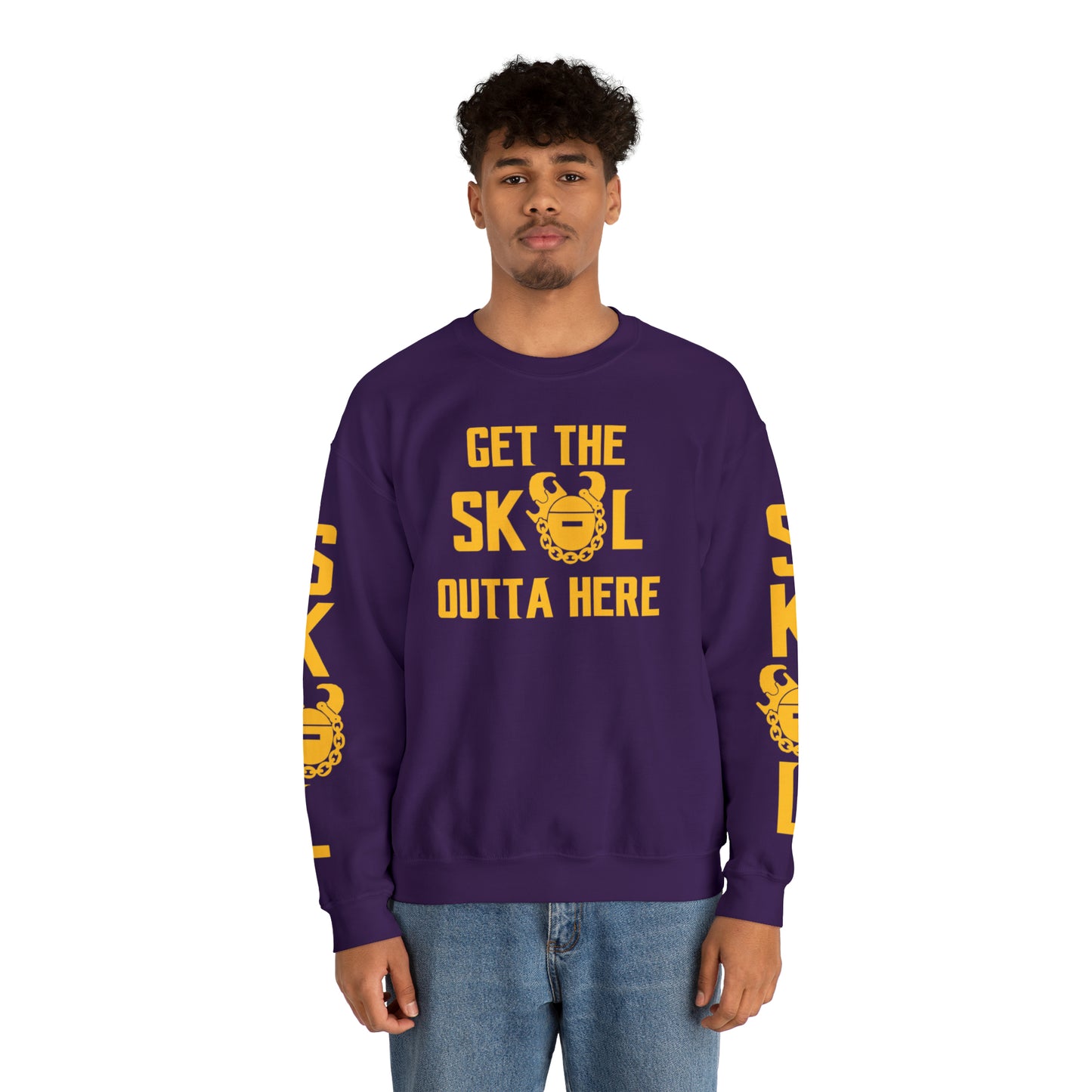 Unisex Heavy Blend™ Crewneck - Get OUTTA Here + The Original (Sleeves)
