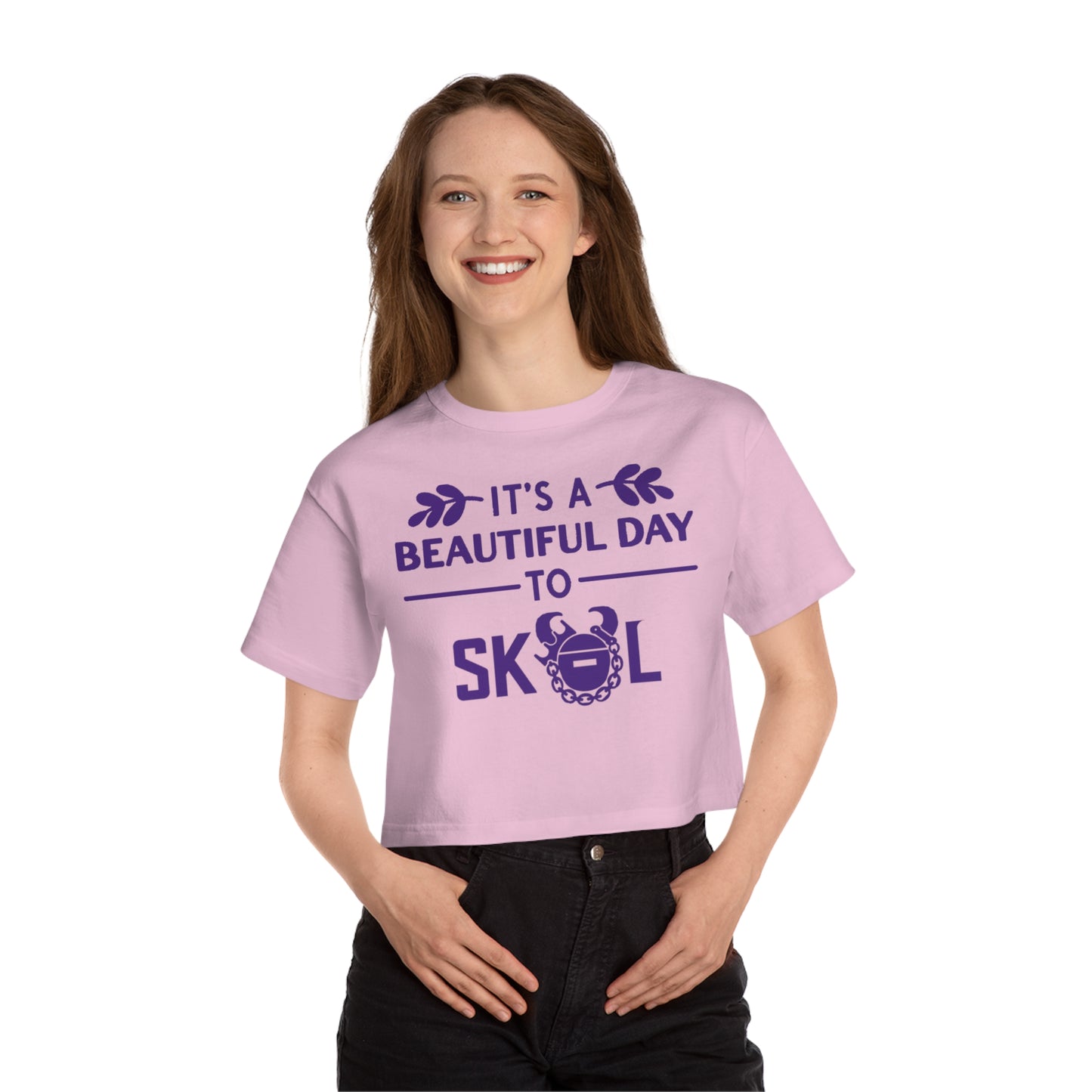 Women's Champion Heritage Cropped Top - It's a Beautiful Day!