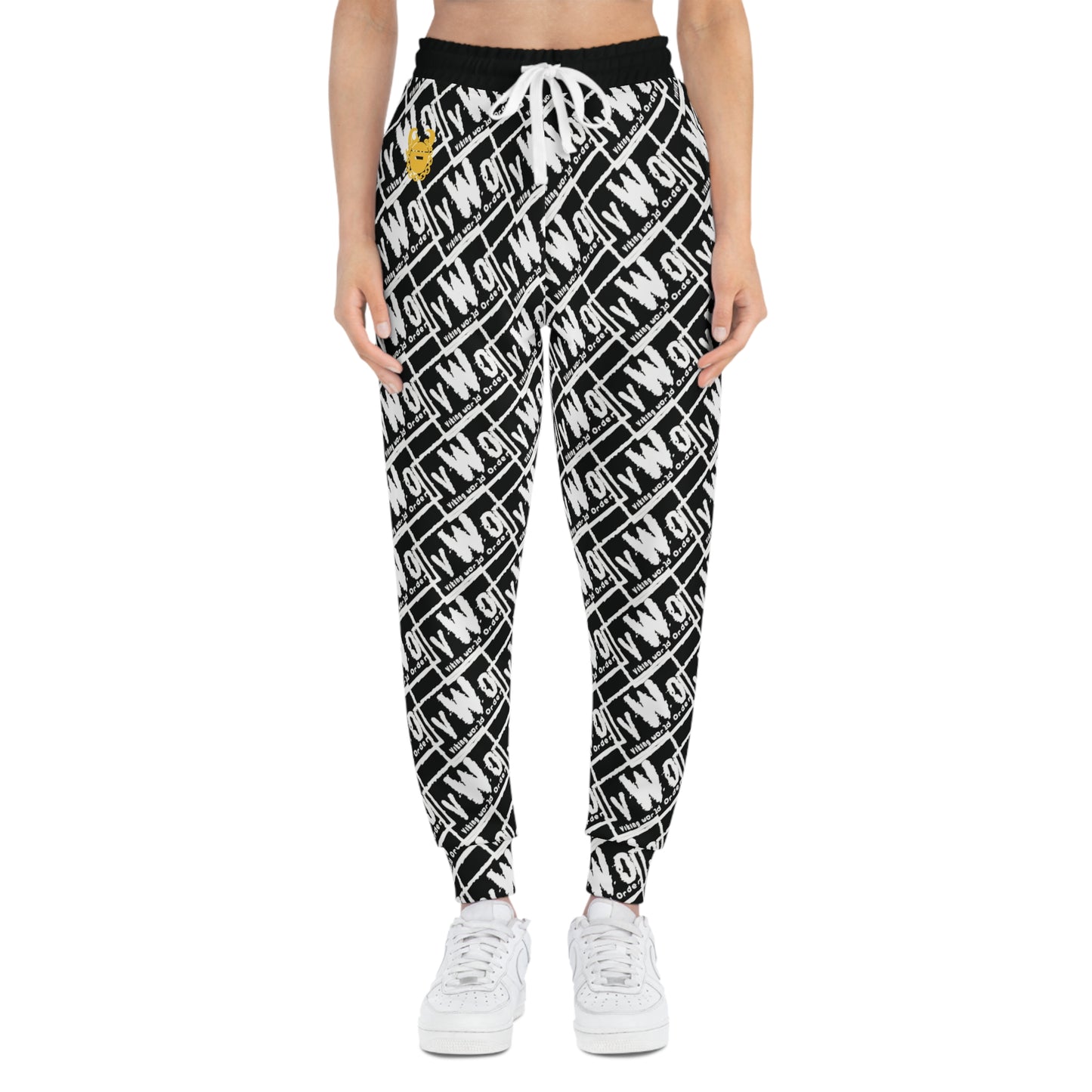 Unisex Athletic Joggers - Black/White - VWO (Framed)