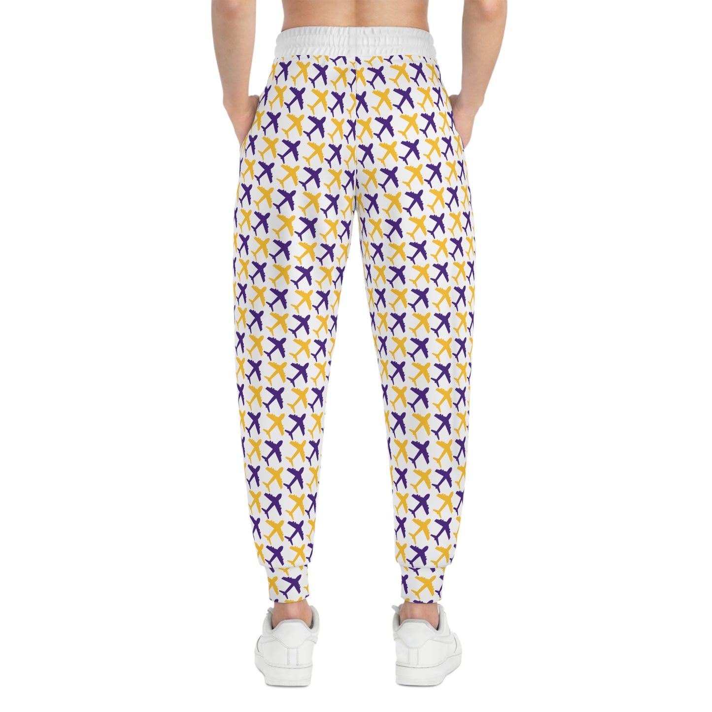 Unisex Athletic Joggers - White/Jet Planes