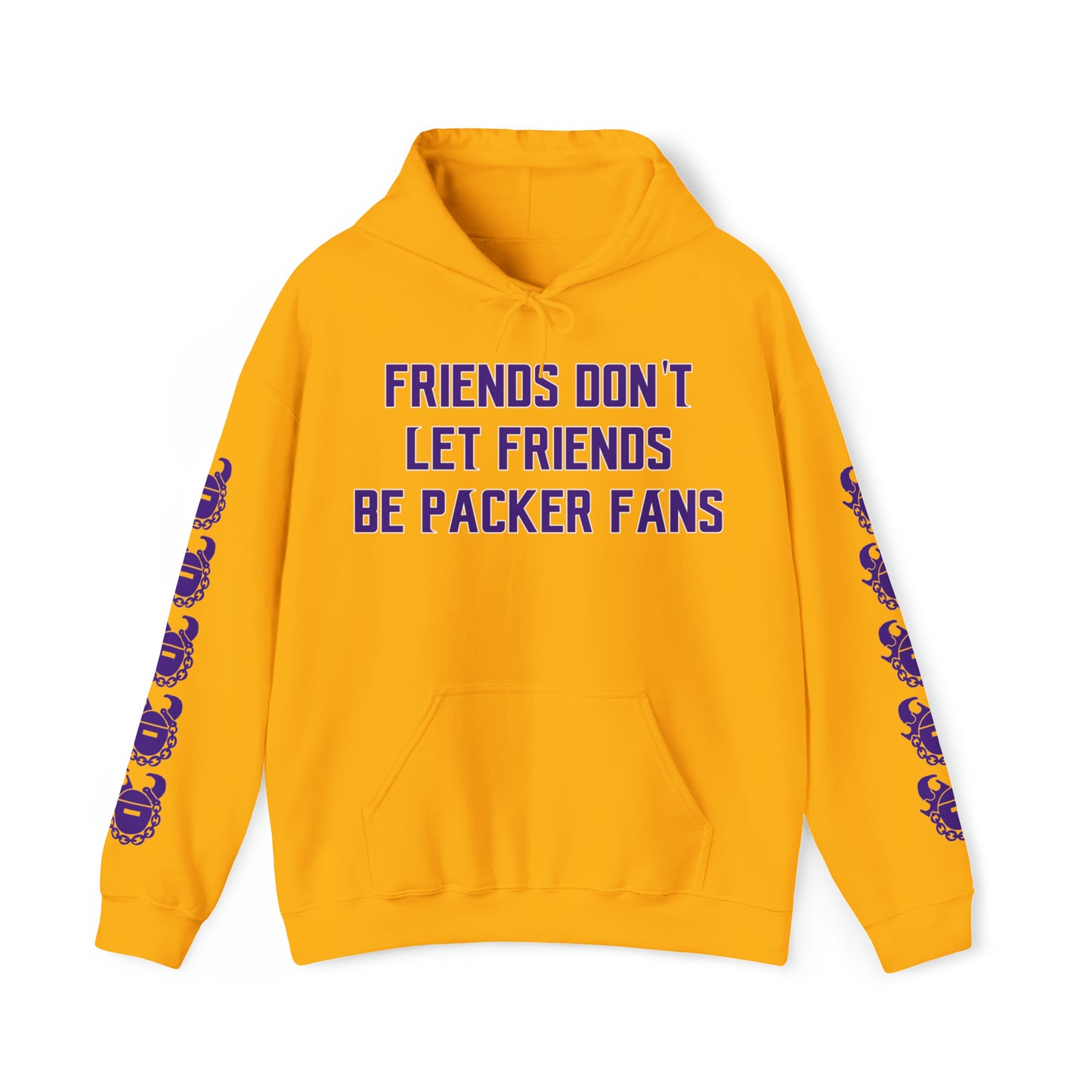 Unisex Heavy Blend™ Hooded Sweatshirt - Friends Don't Let Friends + Game Day Helmet (Sleeves)