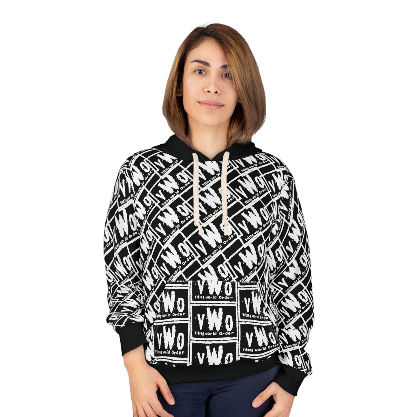 Unisex Pullover Hoodie - Black/White - VWO (Framed)
