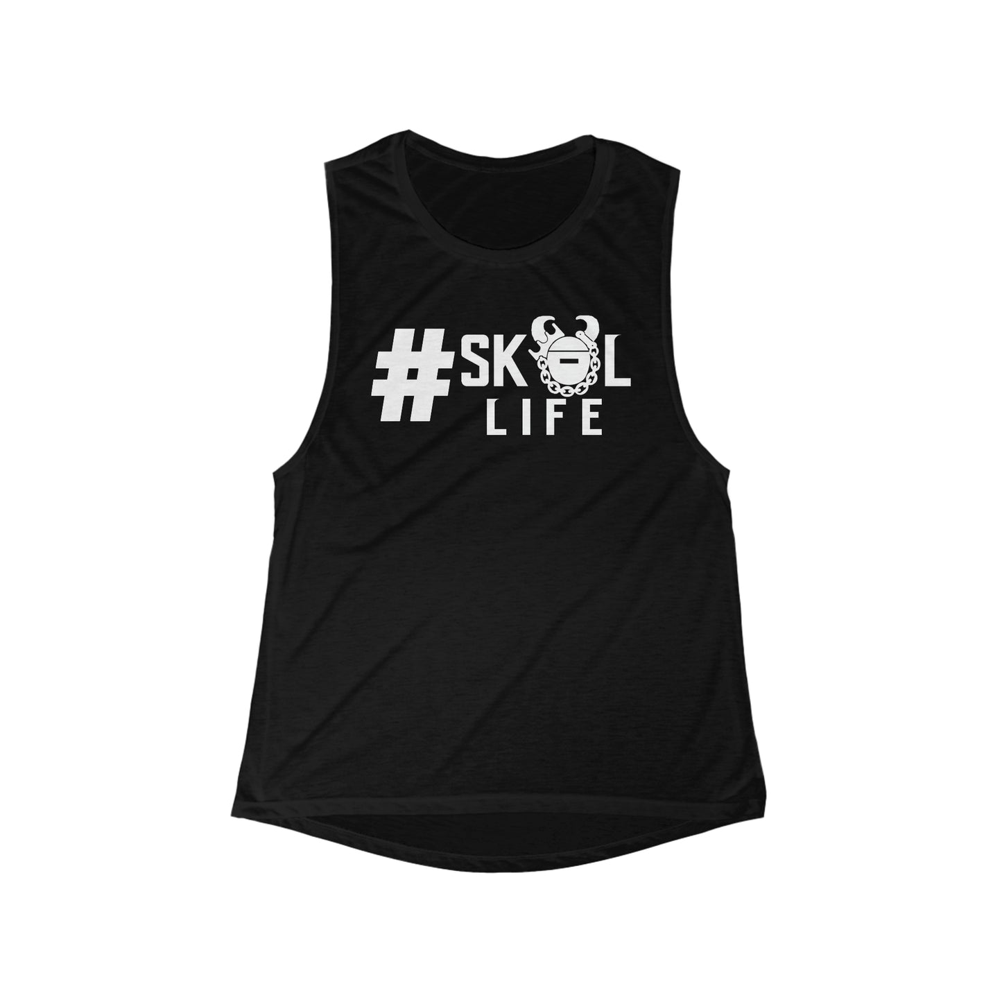 Women's Flowy Scoop Muscle Tank - #Life