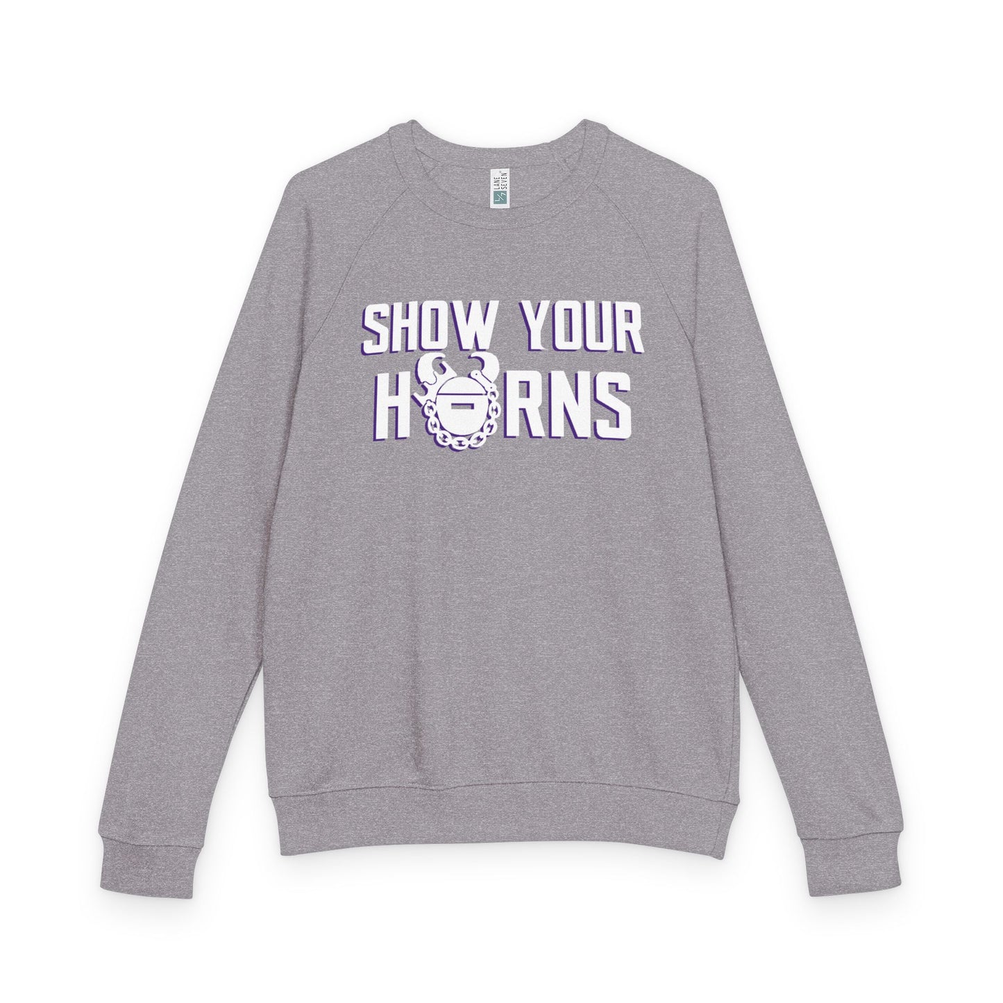 Unisex French Terry Raglan Crewneck - Show Your Horns