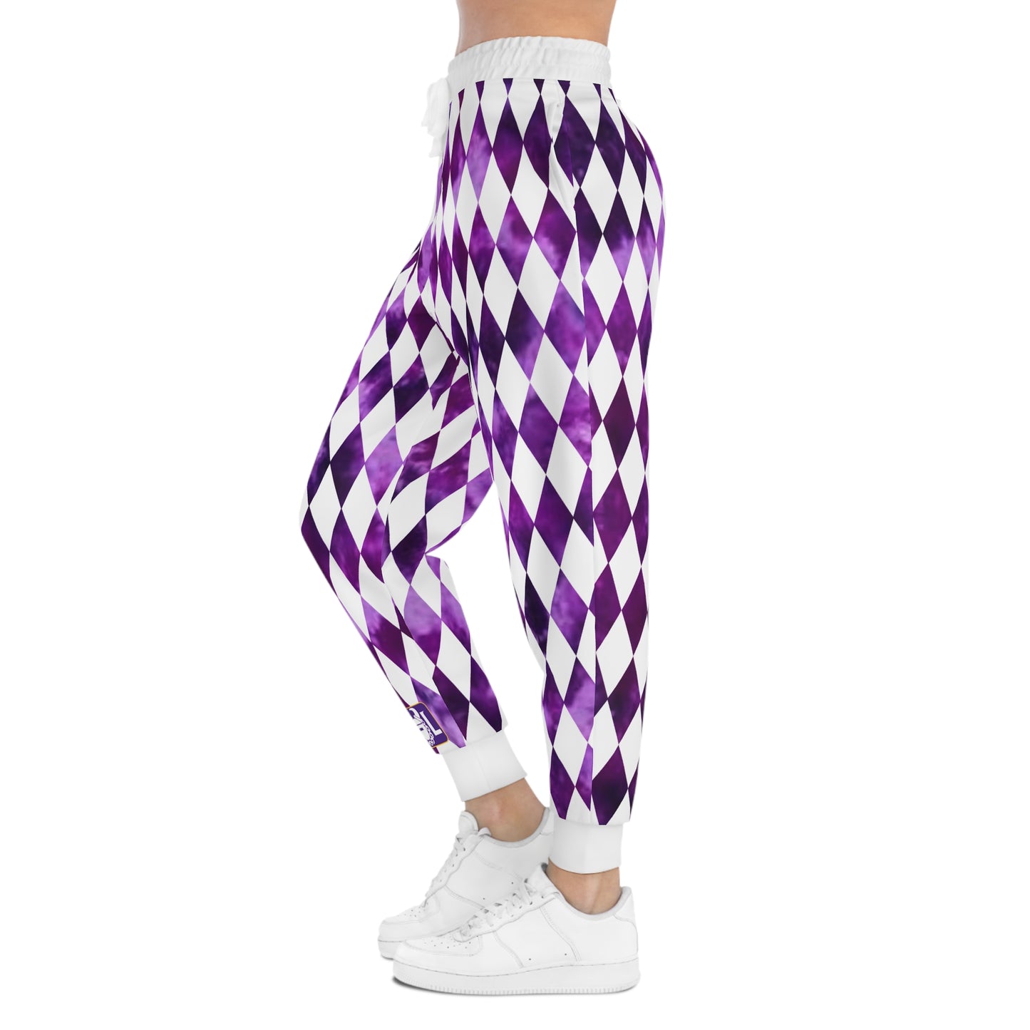 Unisex Athletic Joggers - Purple Tie-Dye/Diamonds