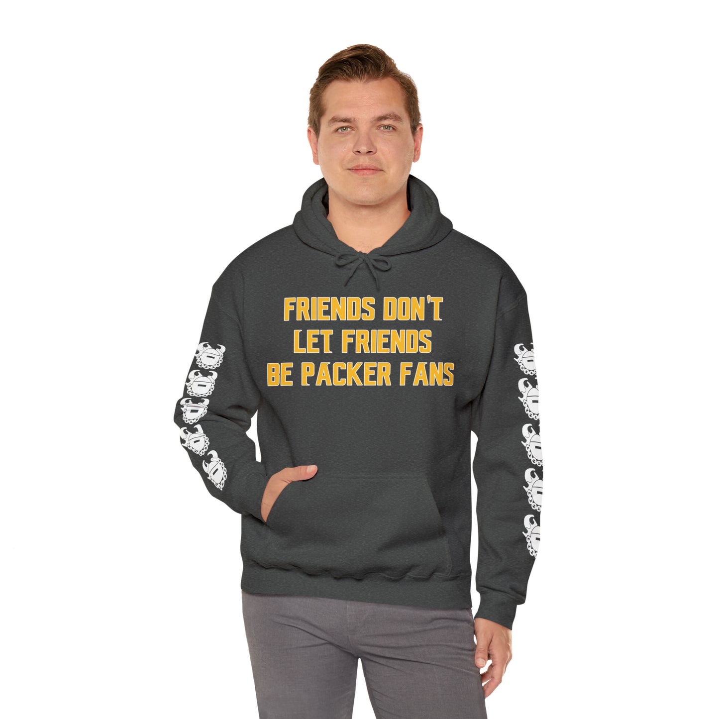 Unisex Heavy Blend™ Hooded Sweatshirt - Friends Don't Let Friends + Game Day Helmet (Sleeves)
