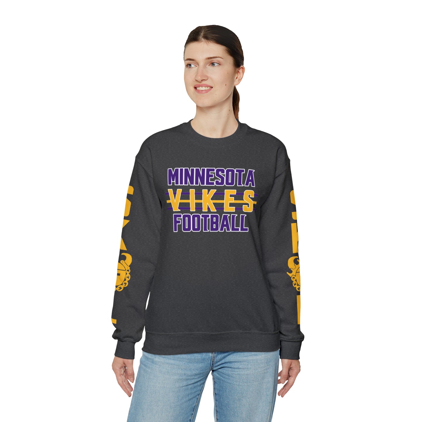 Unisex Heavy Blend™ Crewneck - Vikes Football + The Original (Sleeves)
