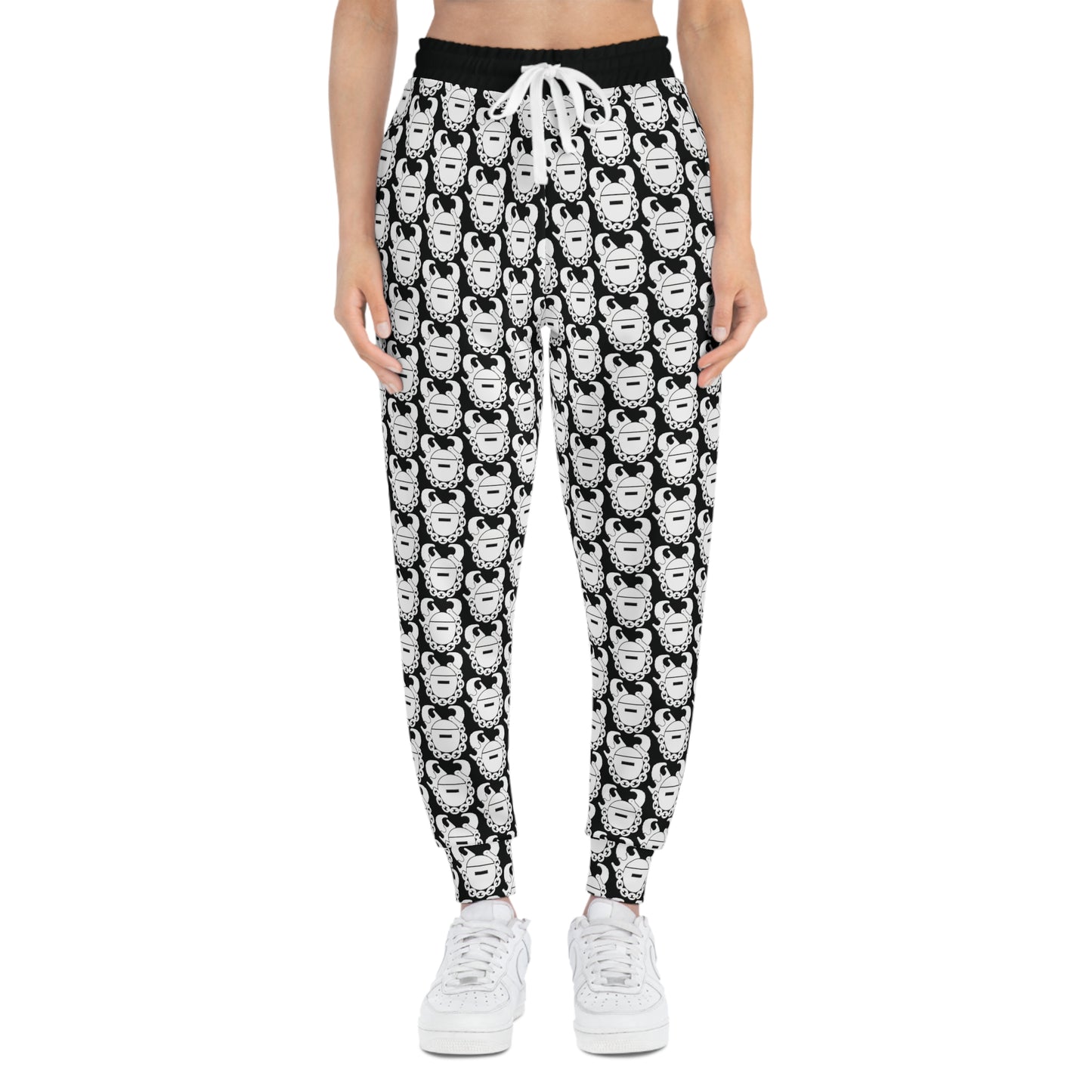 Unisex Athletic Joggers - Black/White Helmets