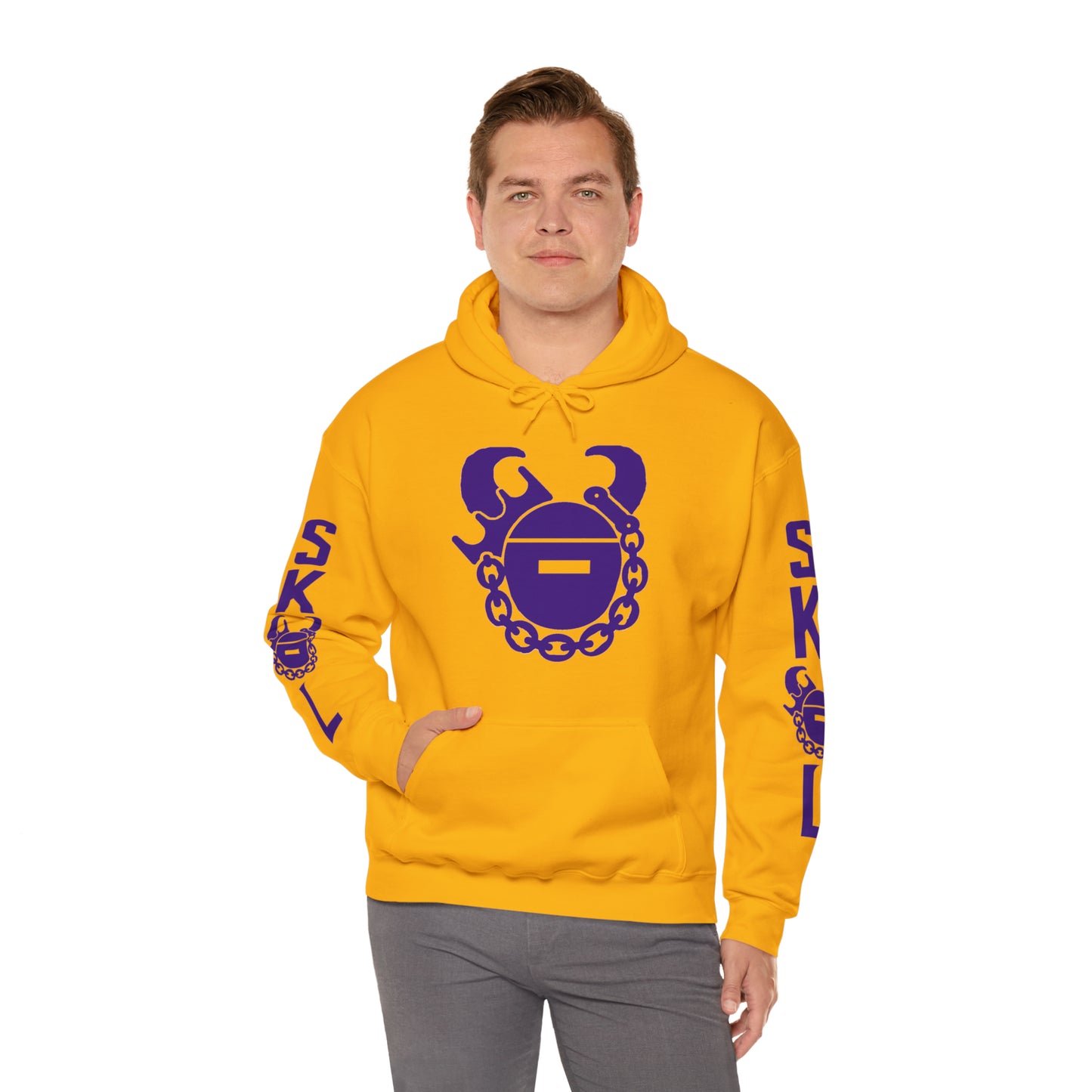 Unisex Heavy Blend™ Hooded Sweatshirt - Game Day Helmet + Original (Sleeves)
