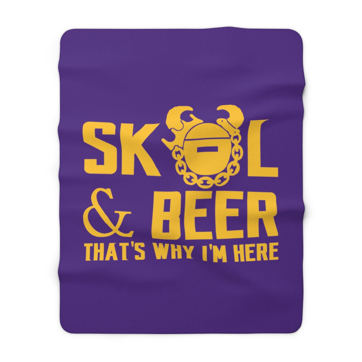 Sherpa Fleece Blanket - Purple/Gold - Football & BEER